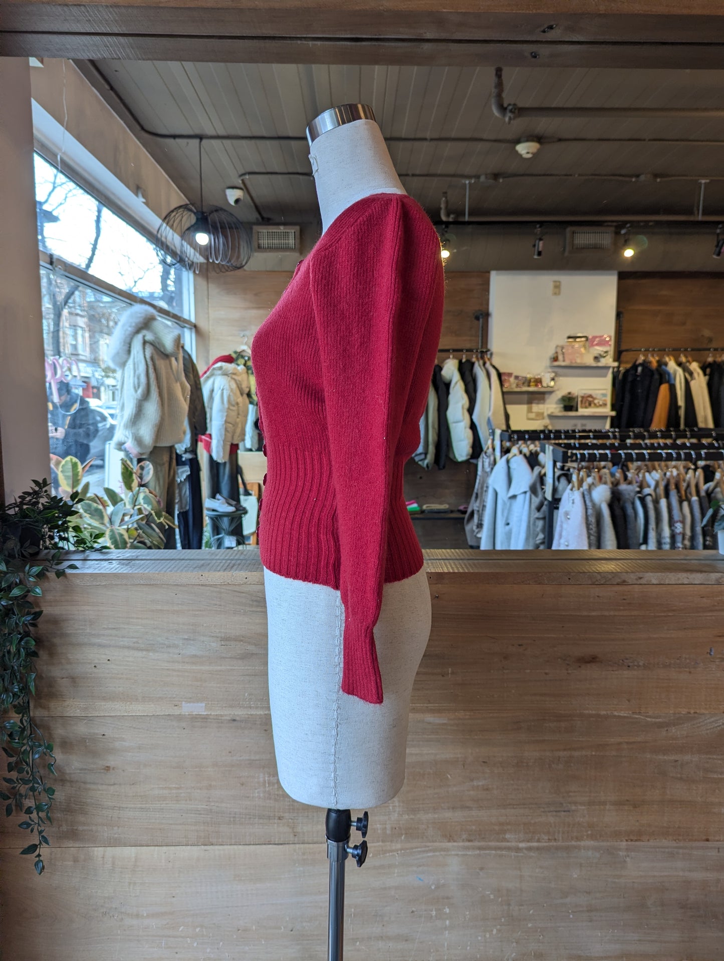 Cinched Square Neck Cardigan