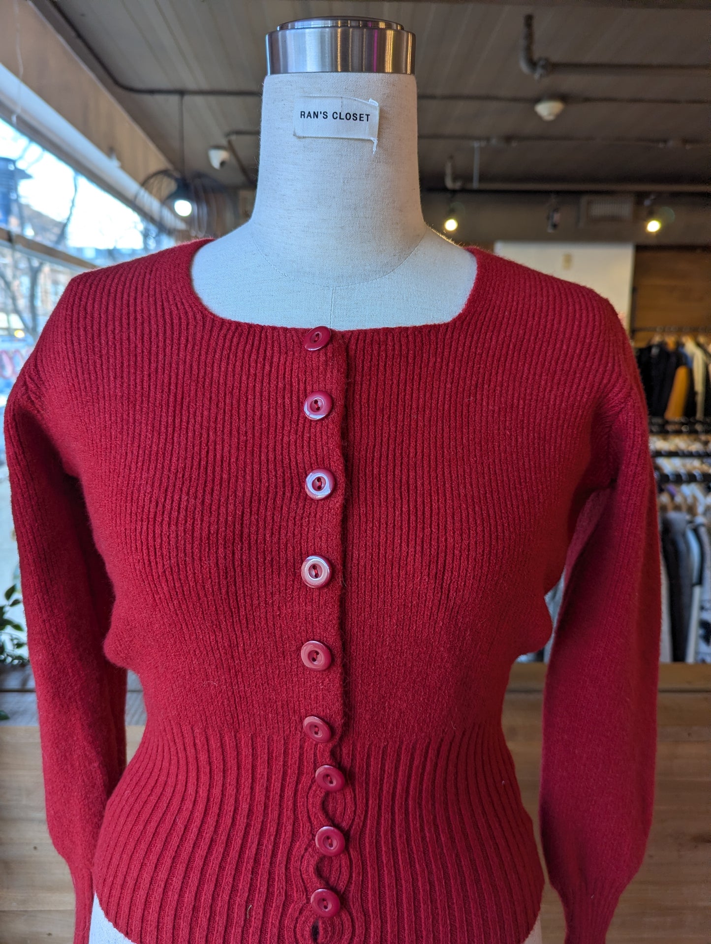 Cinched Square Neck Cardigan