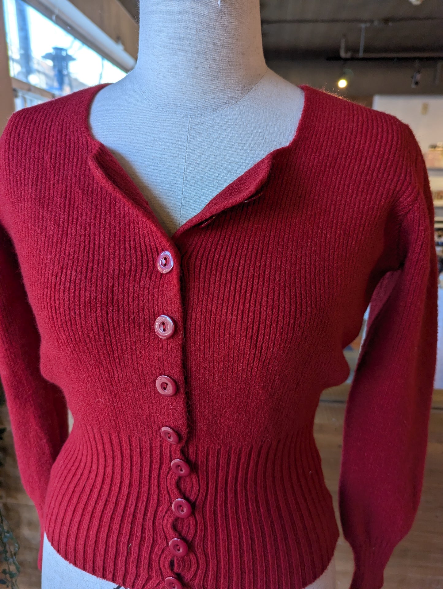 Cinched Square Neck Cardigan