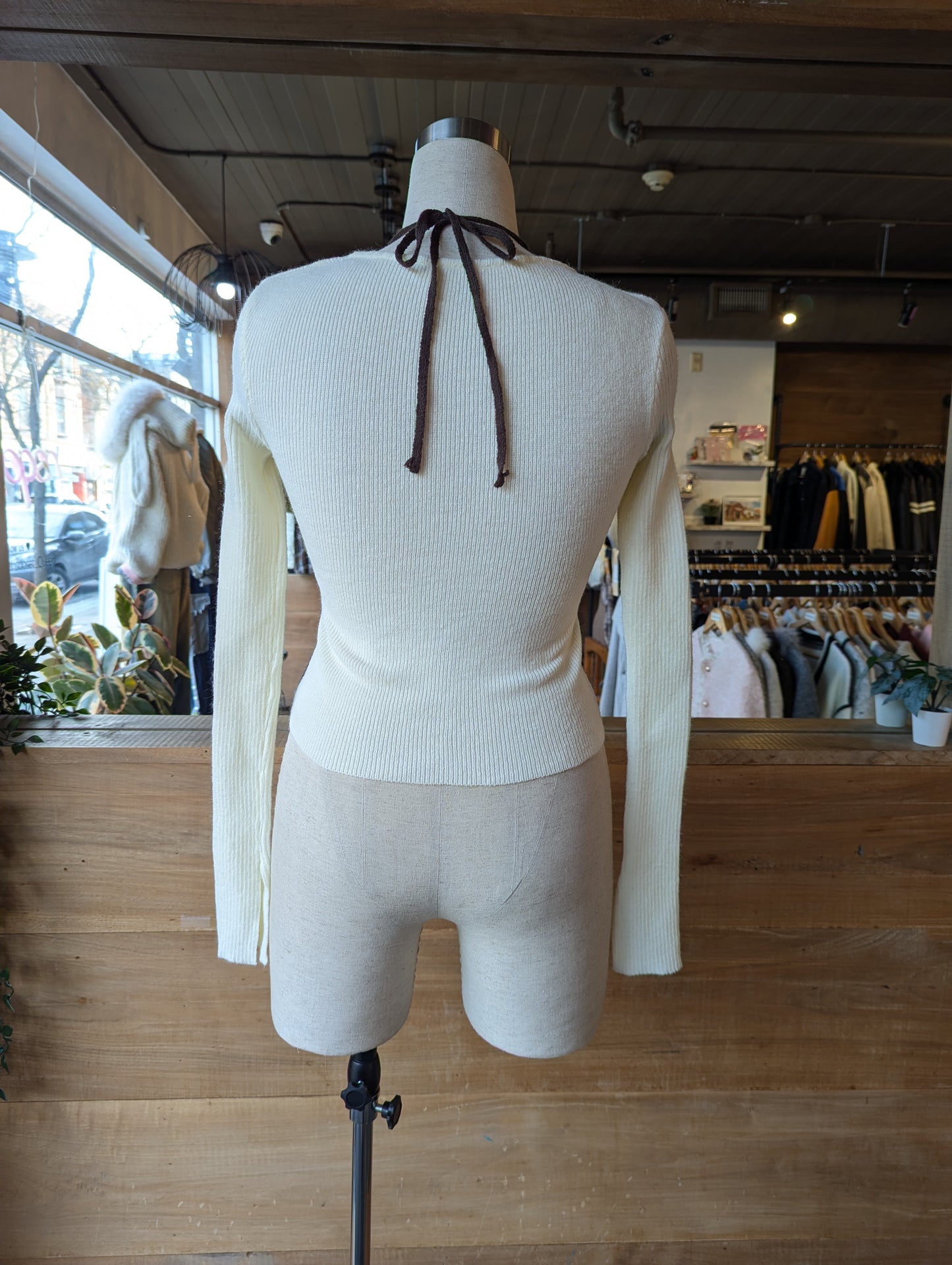 Knit Top with Halter Overlay