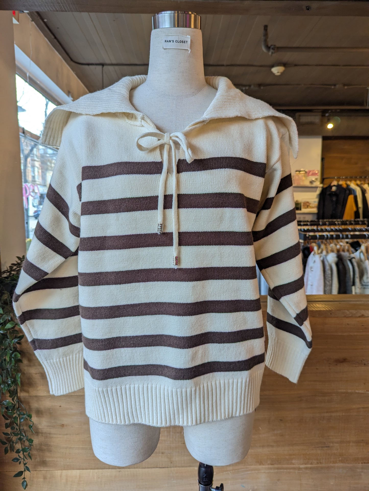 Knit Pants and Sailor Collar Sweater Set