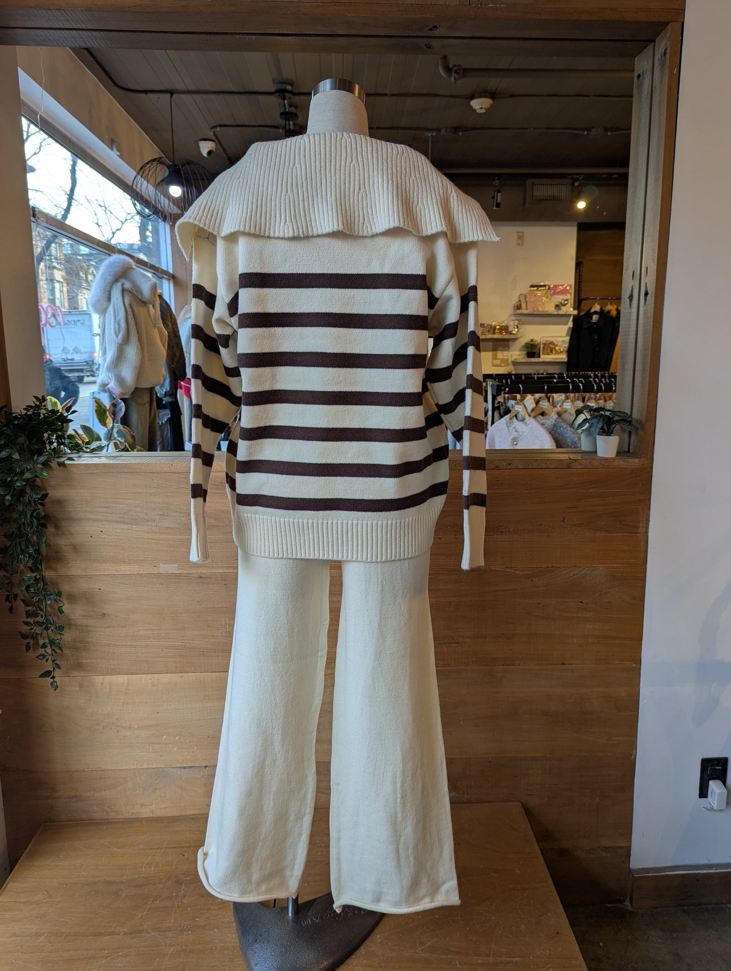 Knit Pants and Sailor Collar Sweater Set