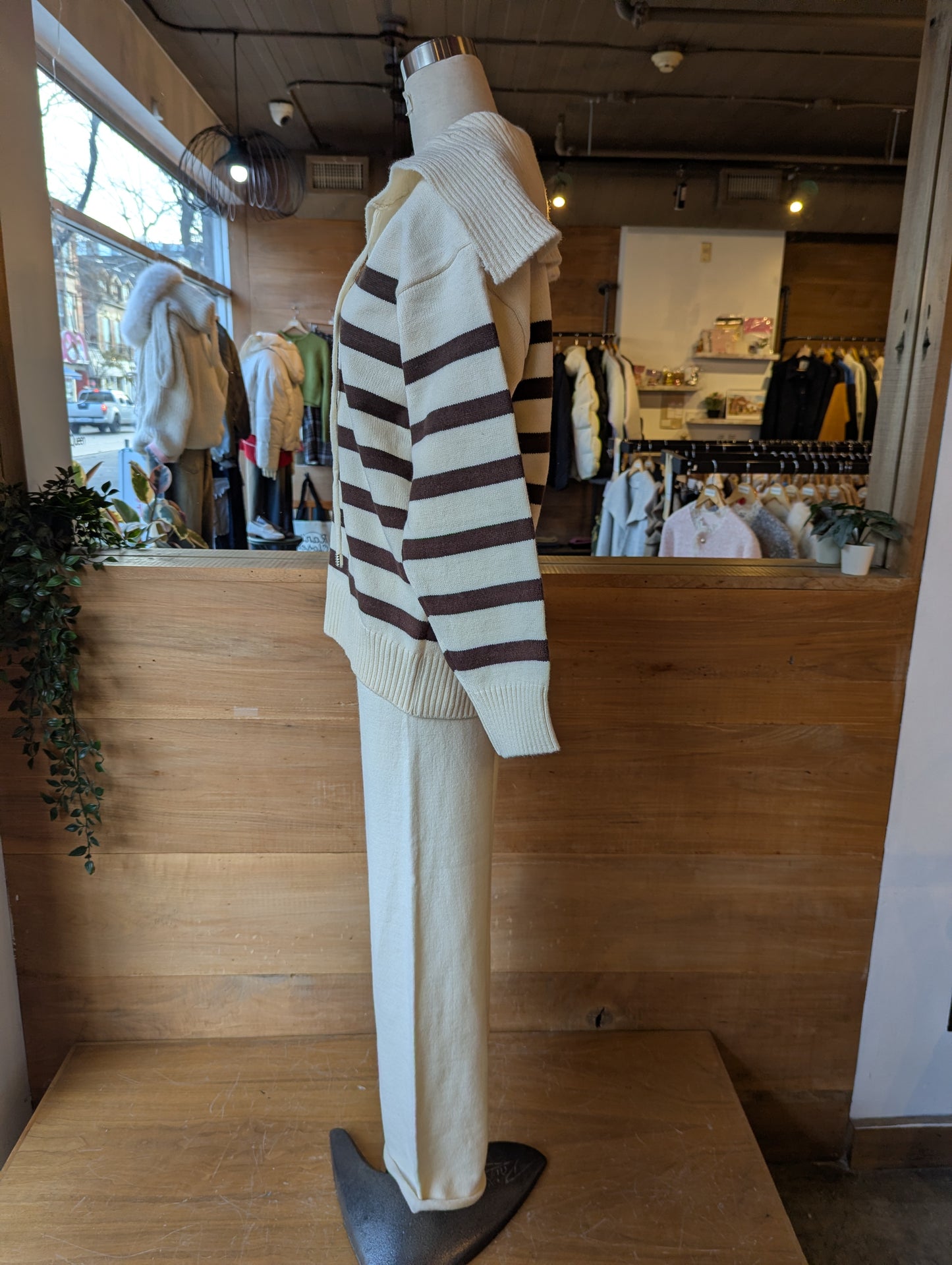 Knit Pants and Sailor Collar Sweater Set