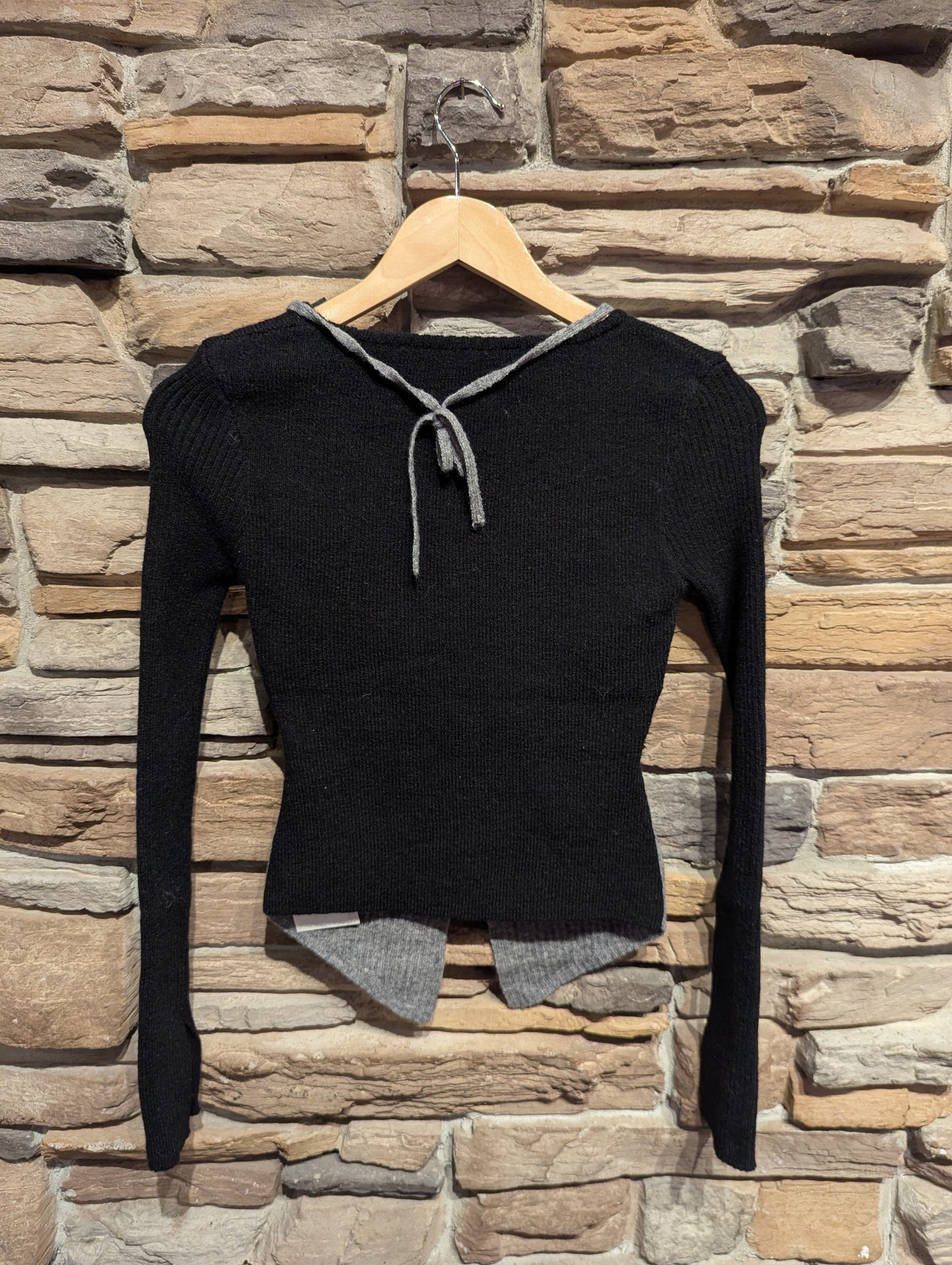 Knit Top with Halter Overlay