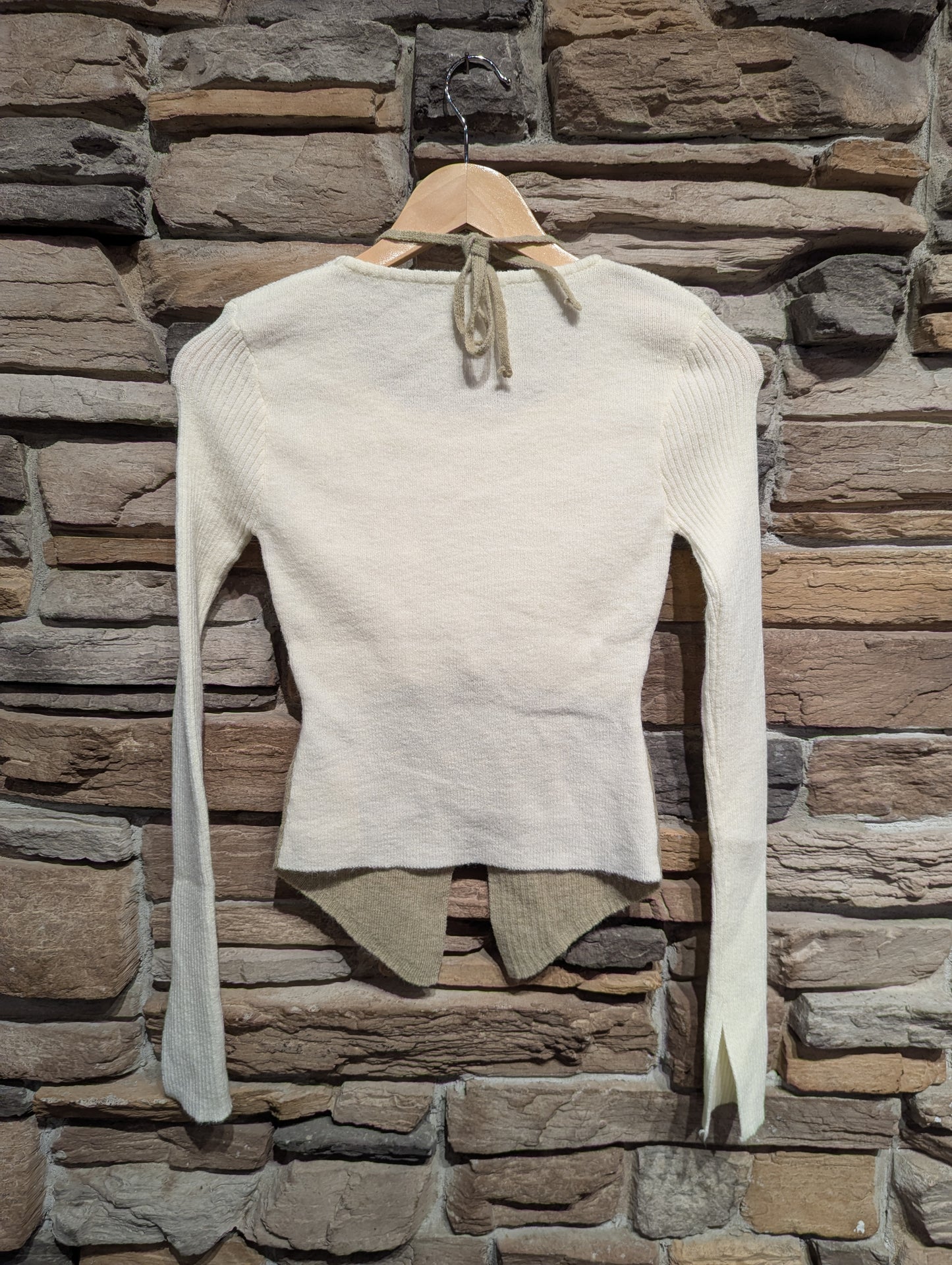 Knit Top with Halter Overlay