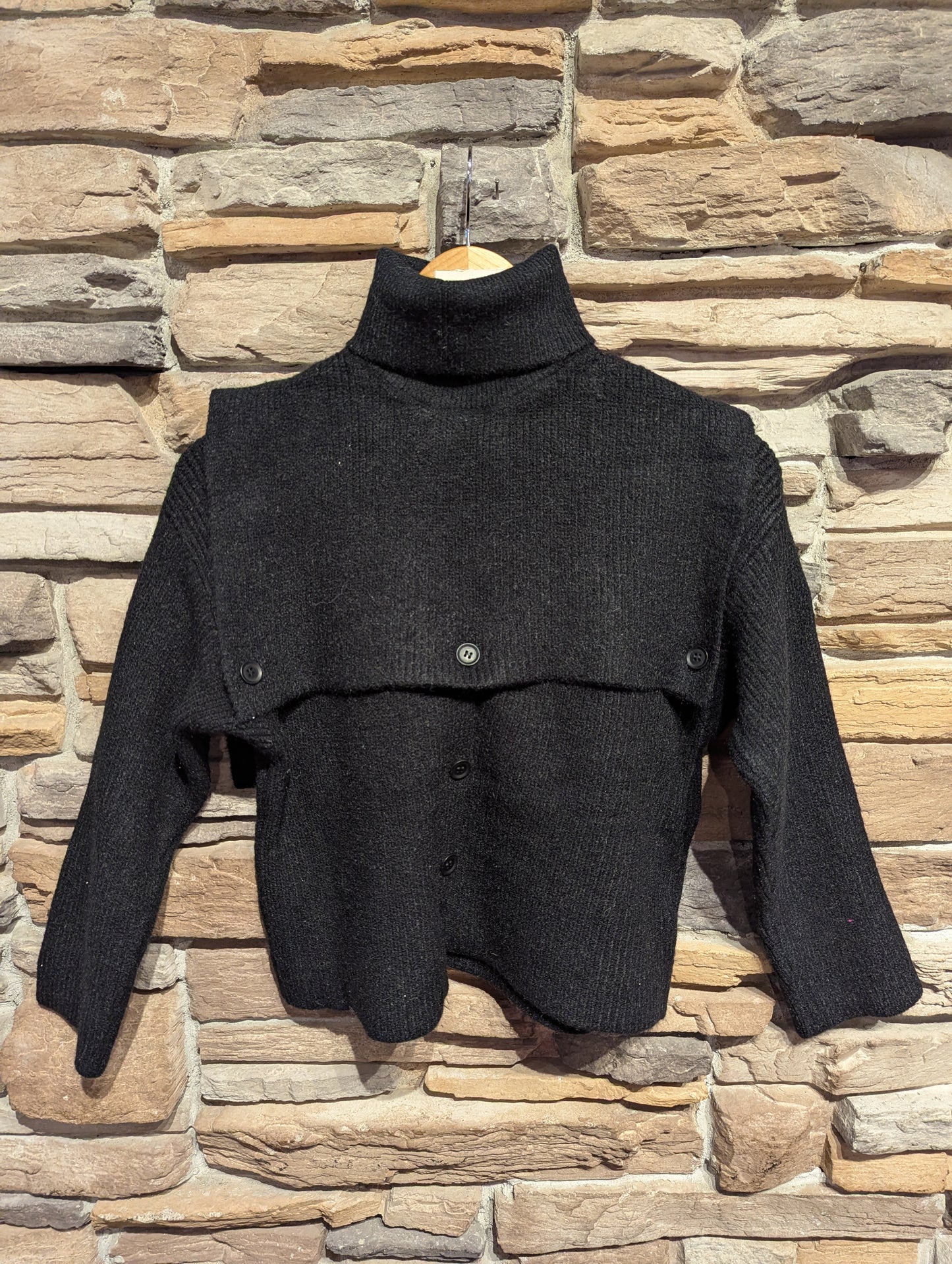 Turtle Neck Overlay Cardigan