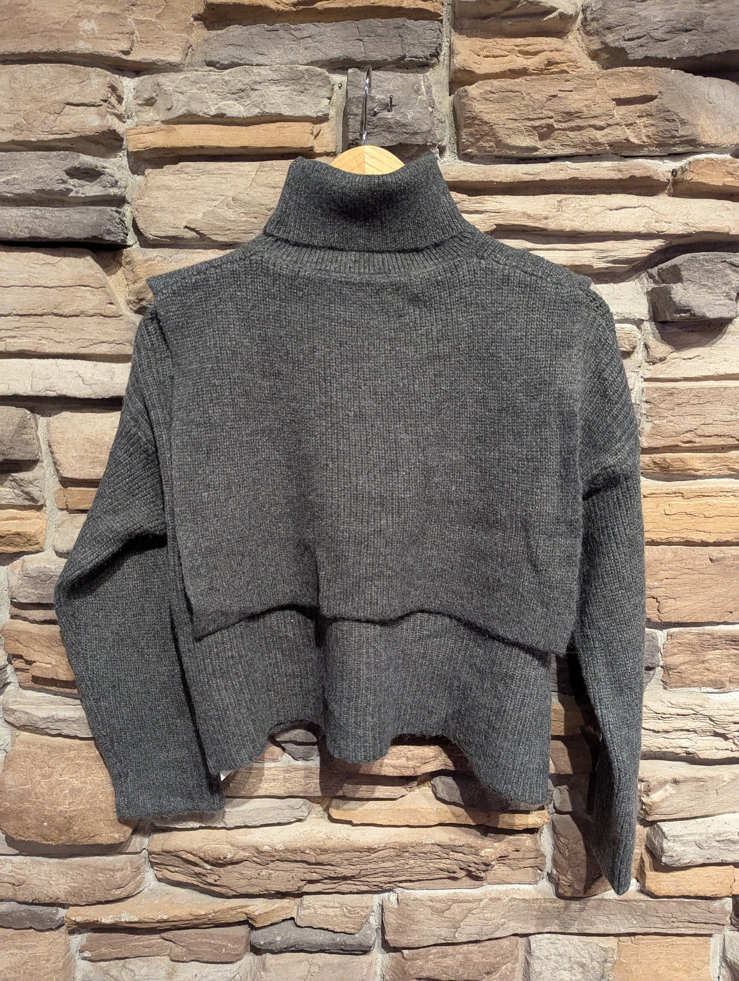 Turtle Neck Overlay Cardigan