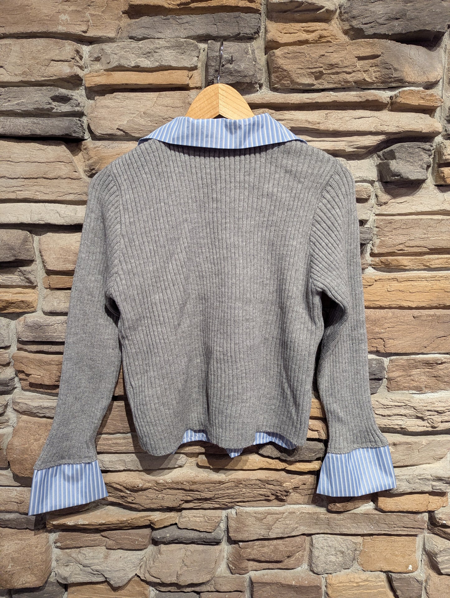 Cardigan with Attached Button Up