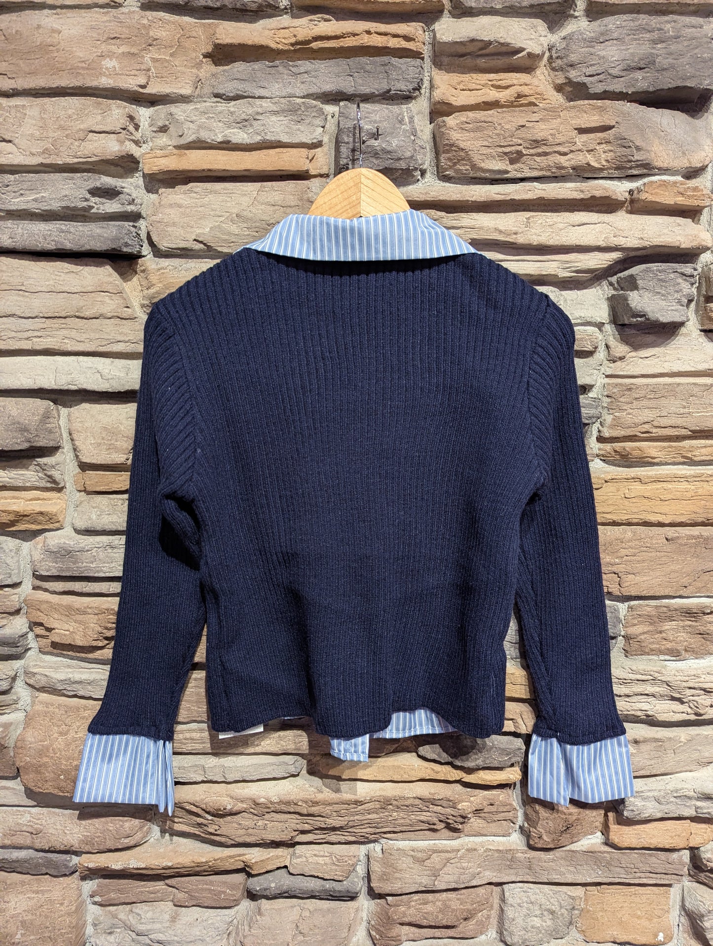 Cardigan with Attached Button Up