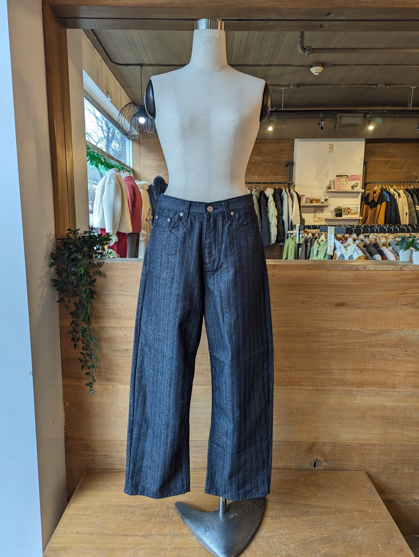 Pinstripe Wide Leg Pants
