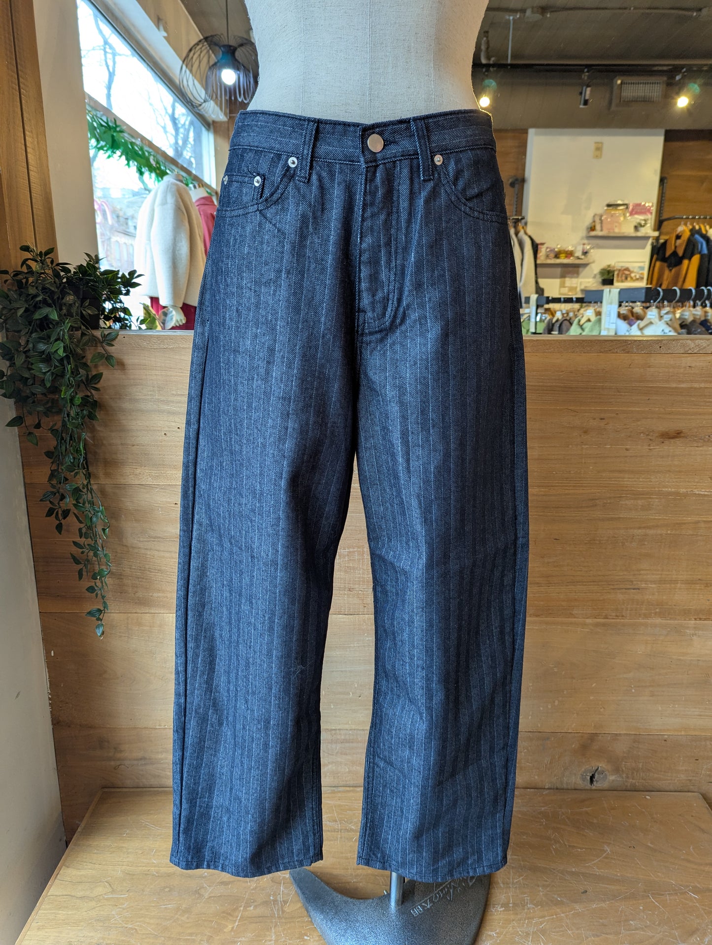 Pinstripe Wide Leg Pants