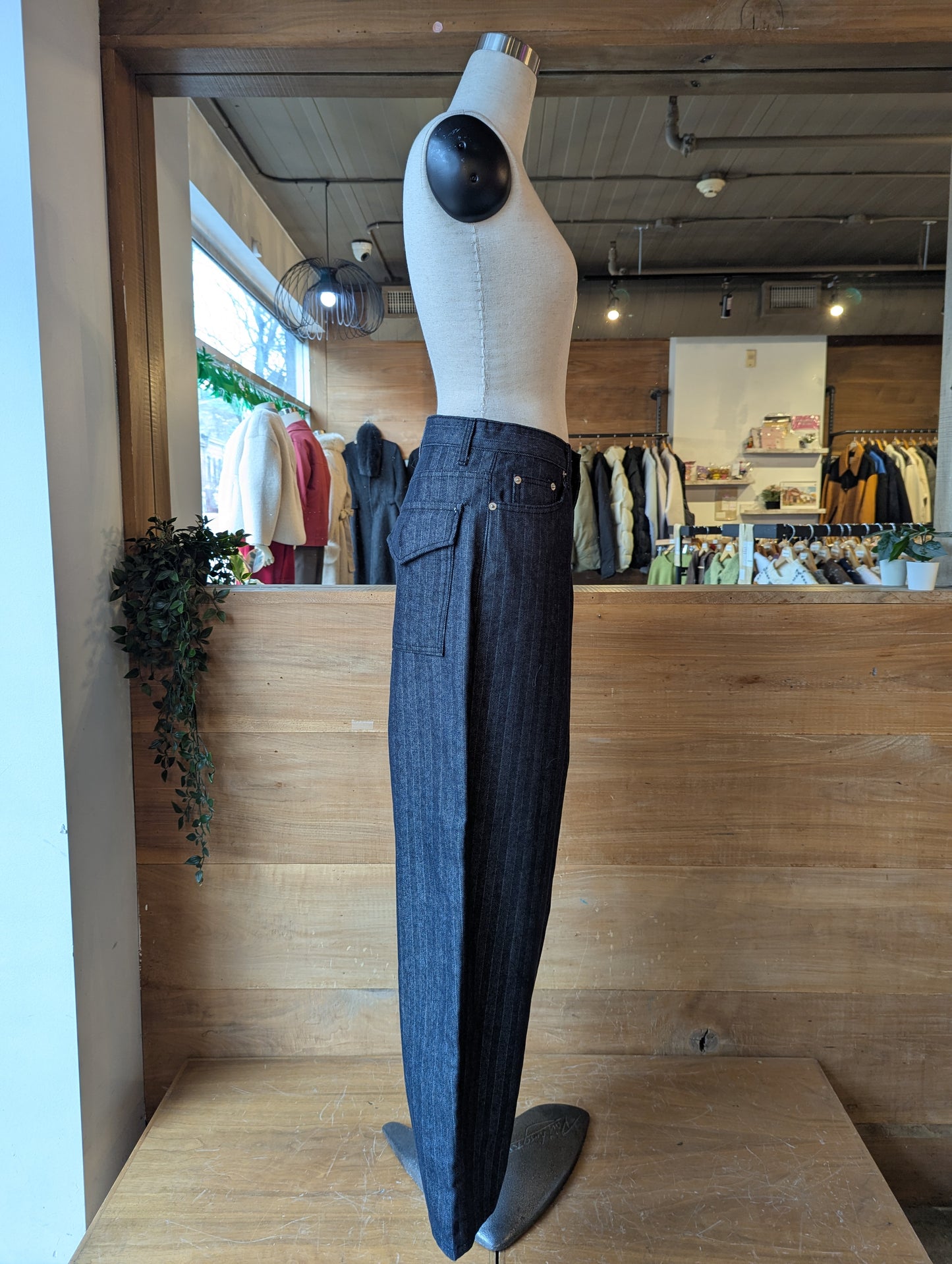 Pinstripe Wide Leg Pants