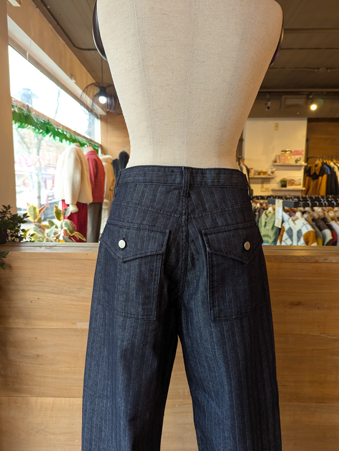 Pinstripe Wide Leg Pants