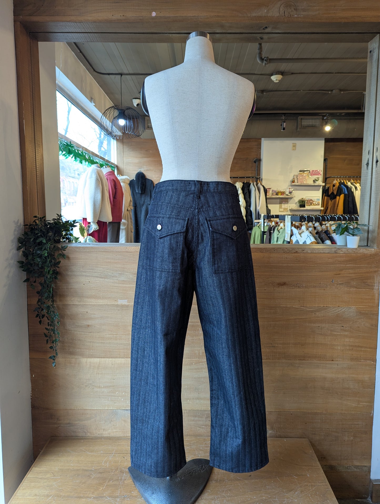 Pinstripe Wide Leg Pants