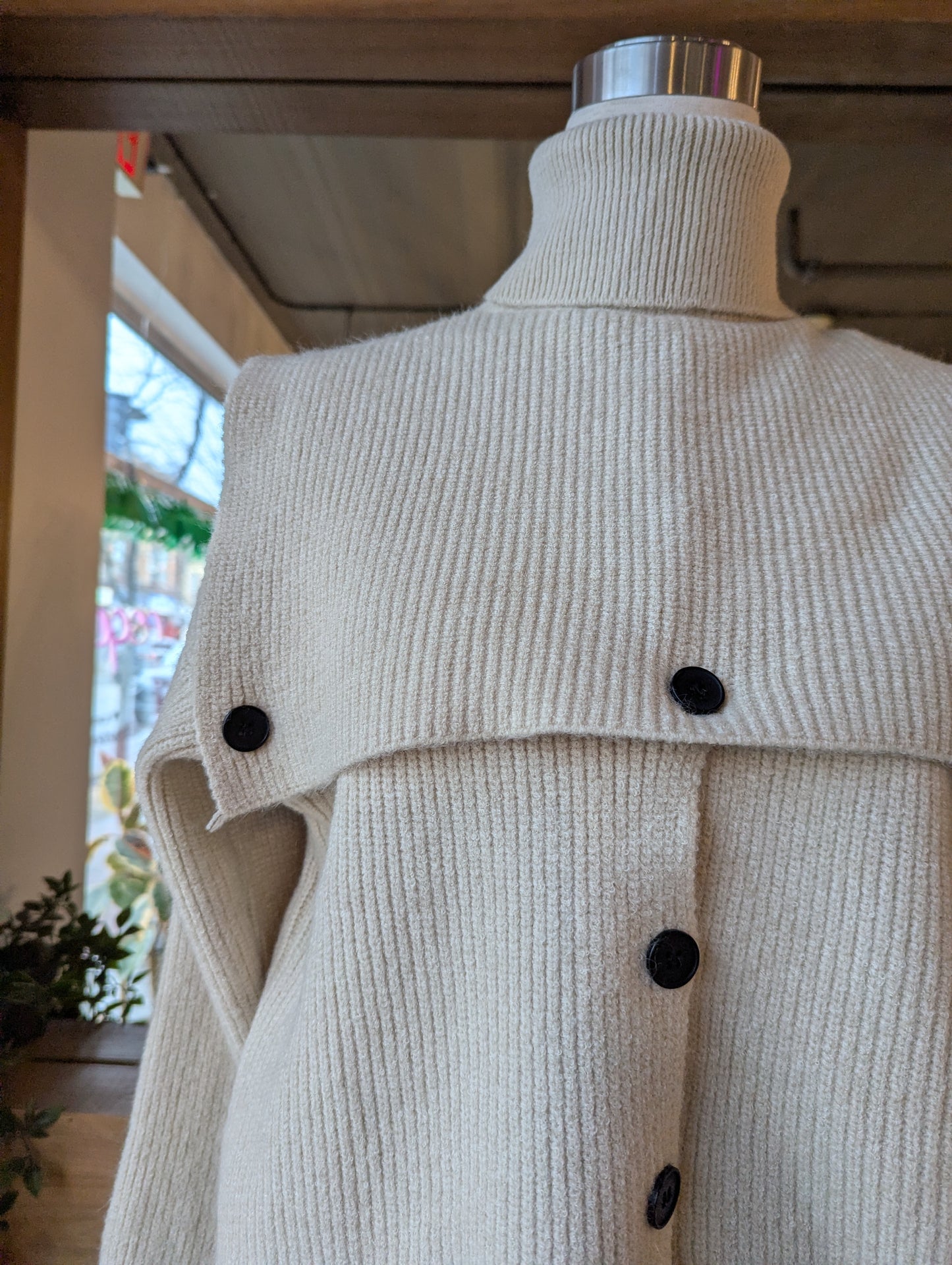 Turtle Neck Overlay Cardigan