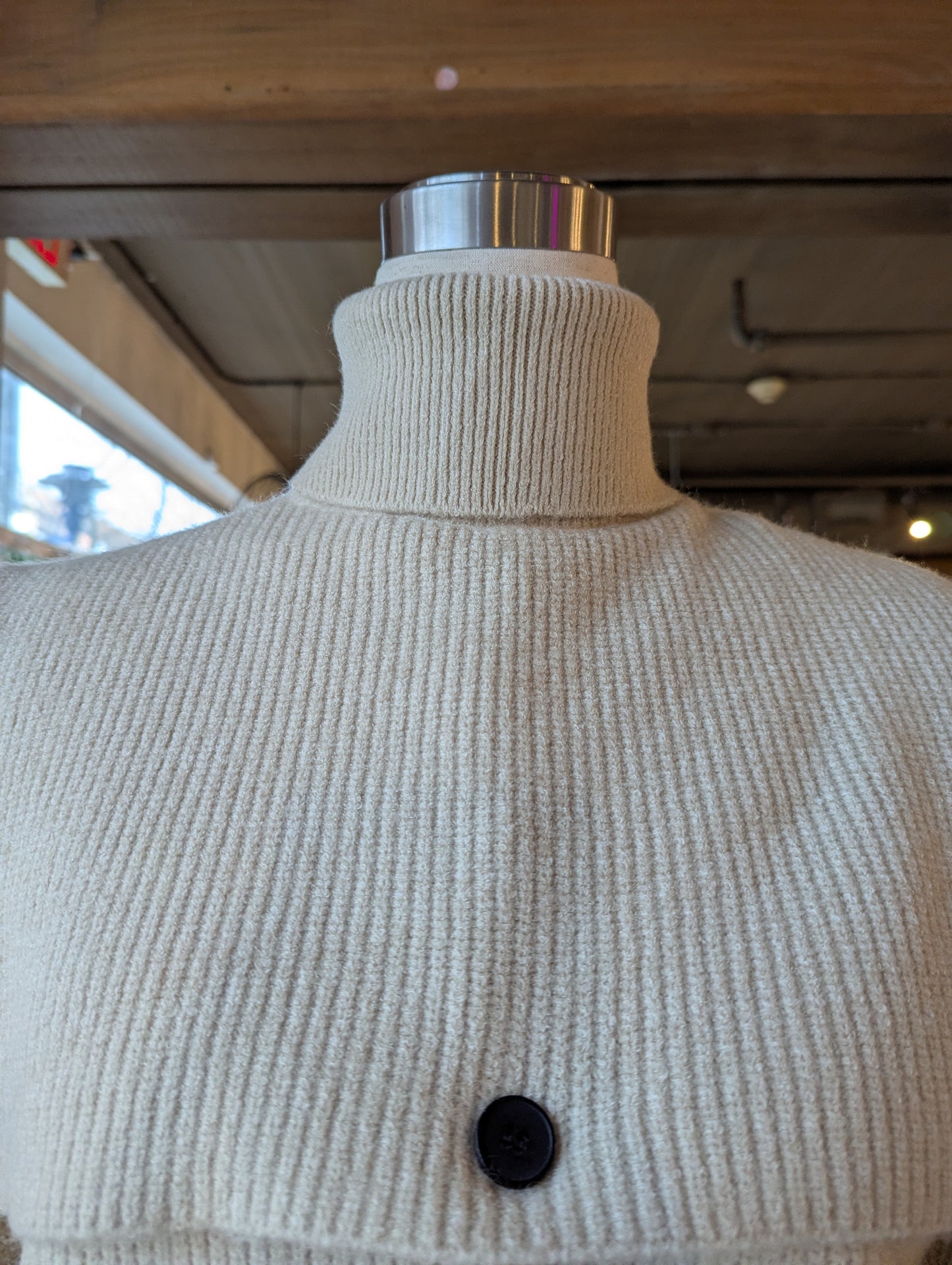 Turtle Neck Overlay Cardigan