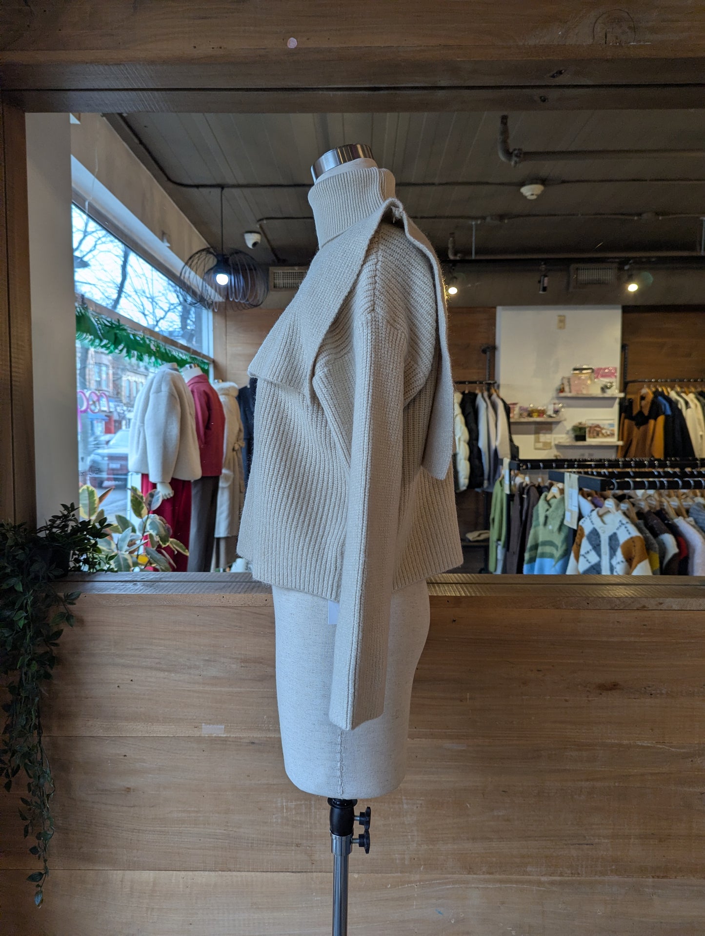 Turtle Neck Overlay Cardigan