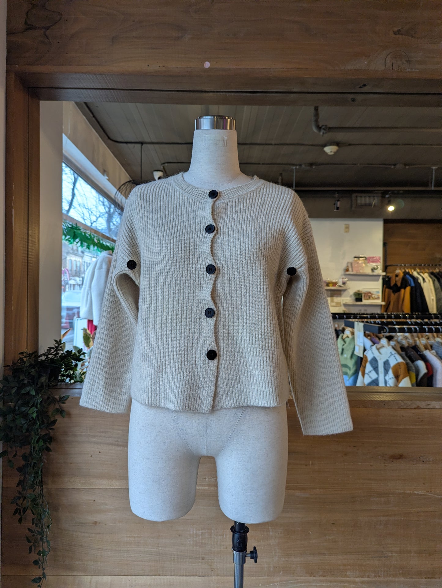 Turtle Neck Overlay Cardigan