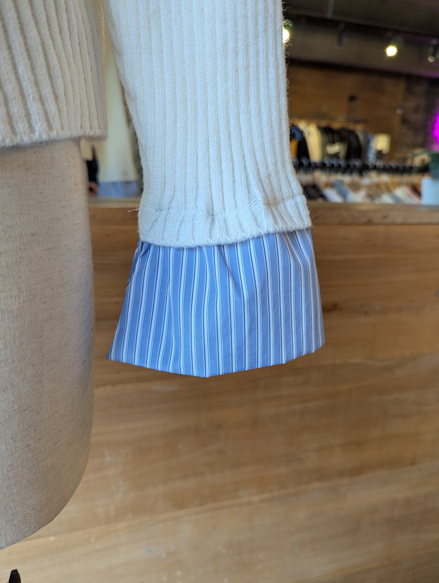 Cardigan with Attached Button Up