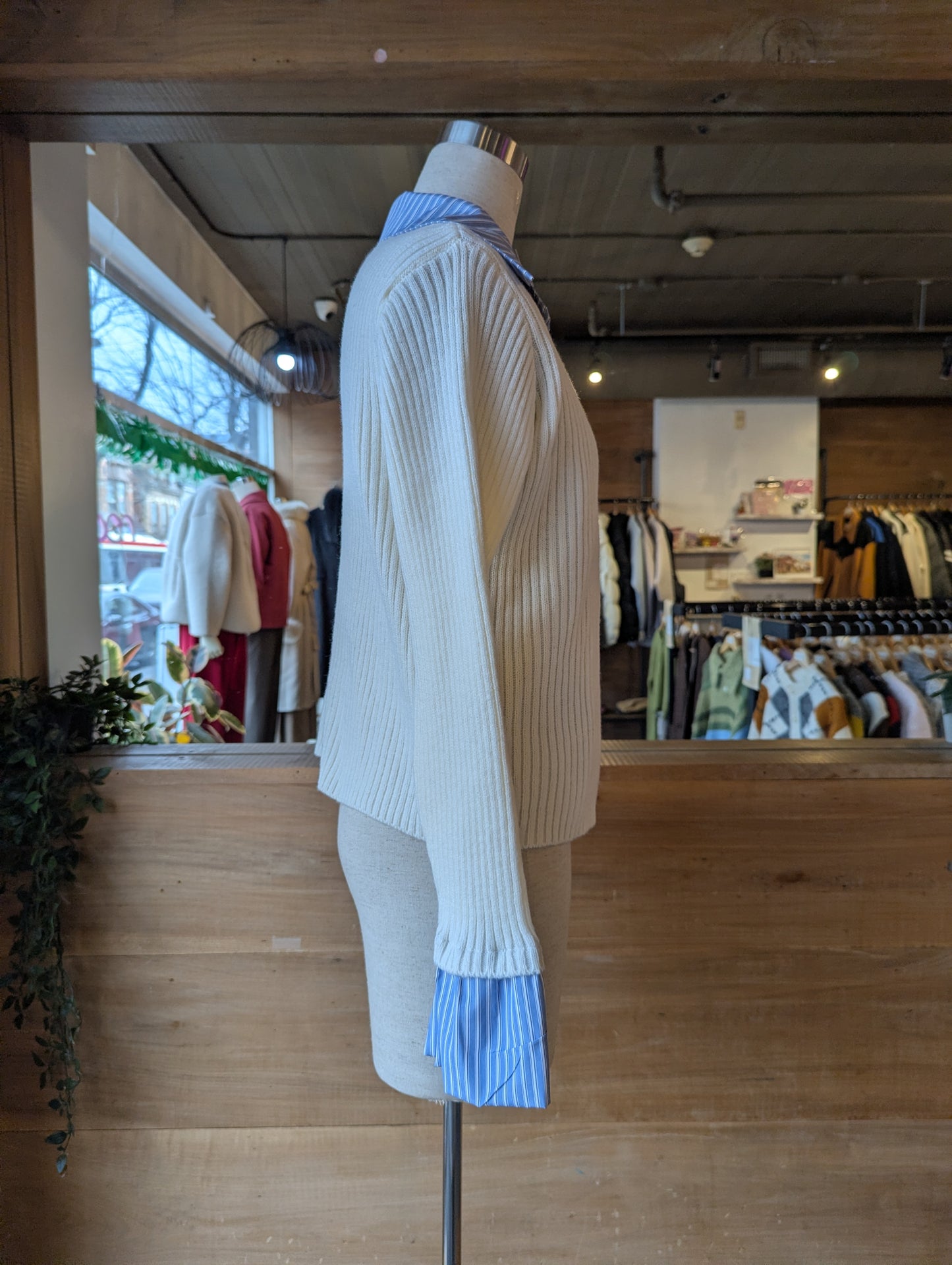 Cardigan with Attached Button Up