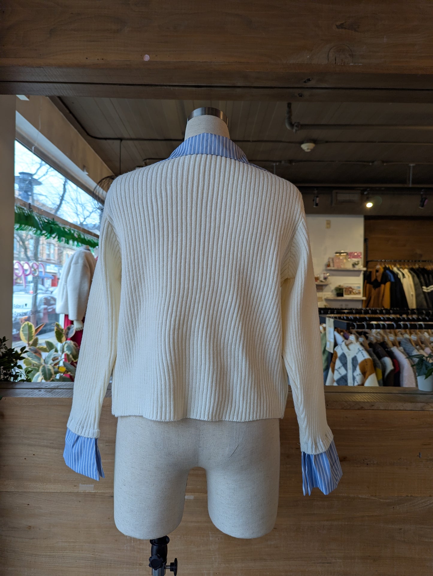 Cardigan with Attached Button Up