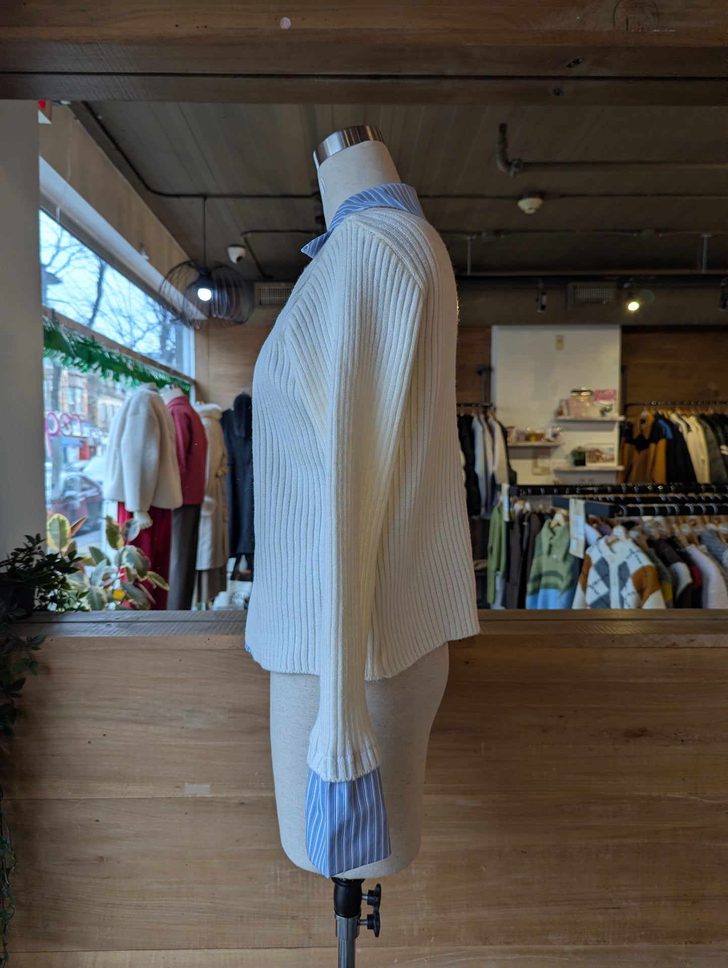 Cardigan with Attached Button Up