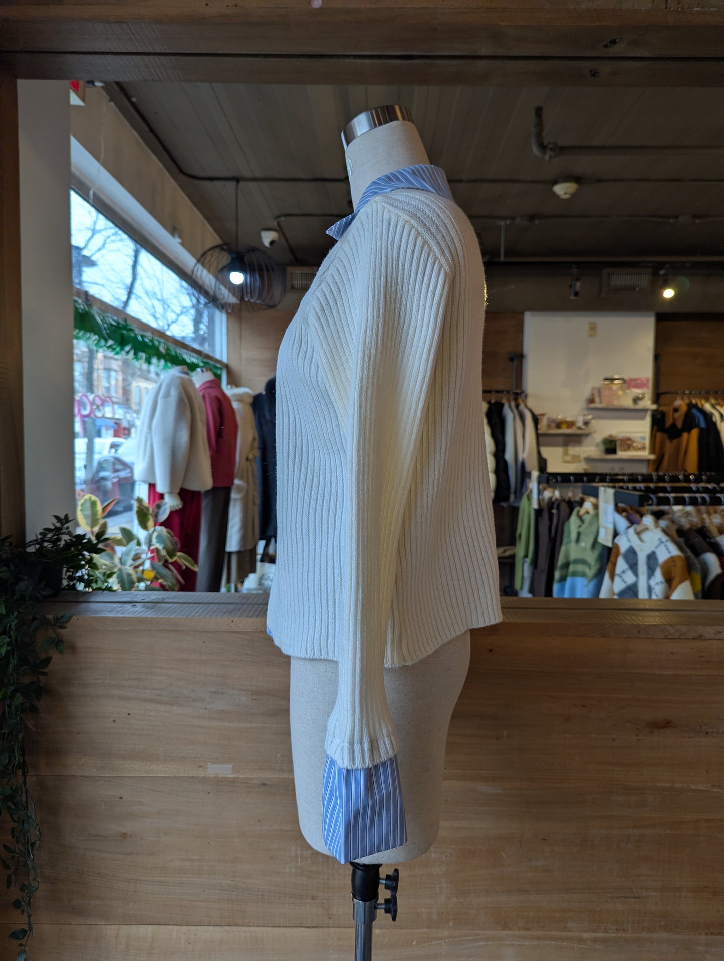 Cardigan with Attached Button Up