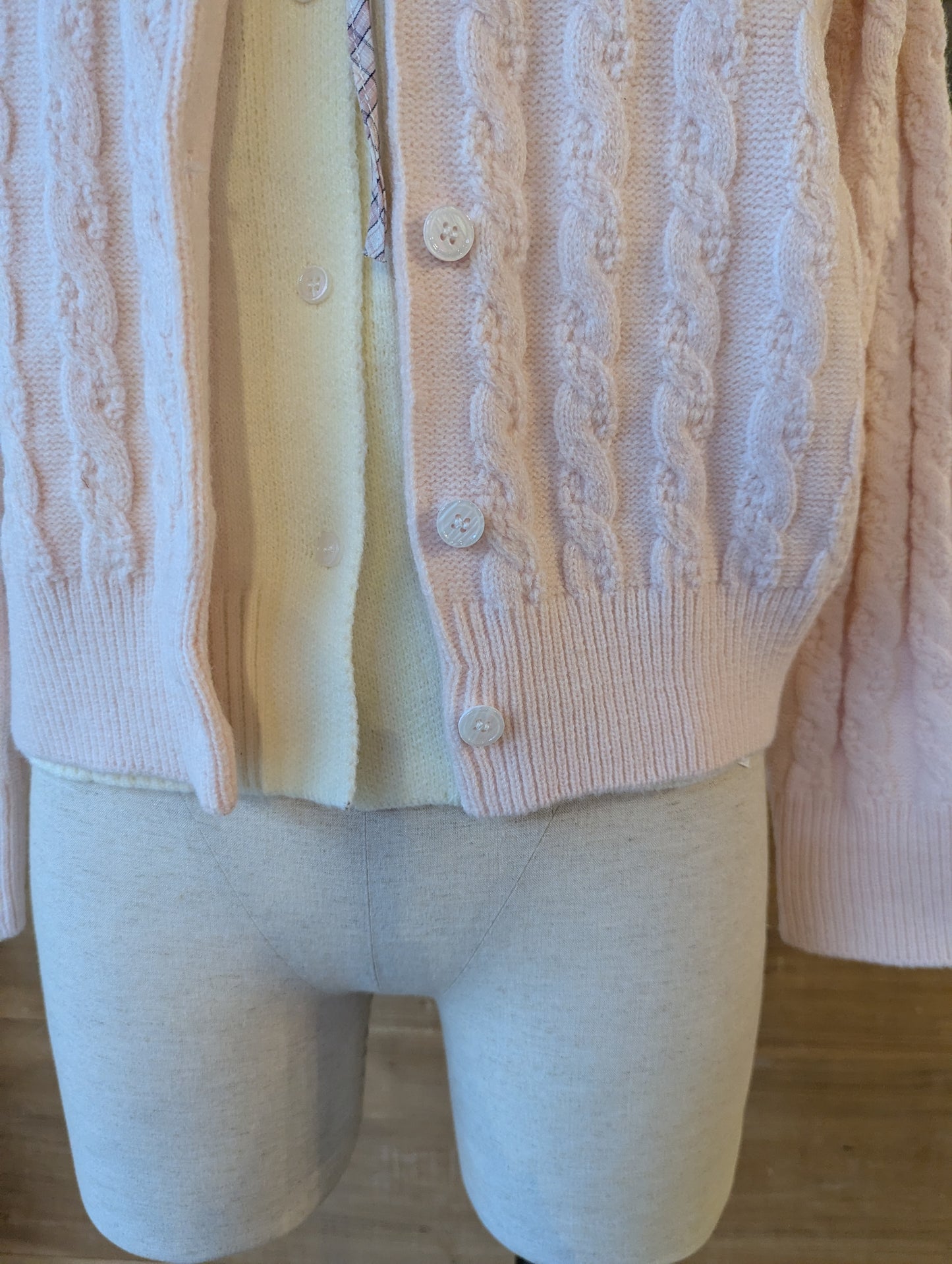 Cardigan with Removable Plaid Collar