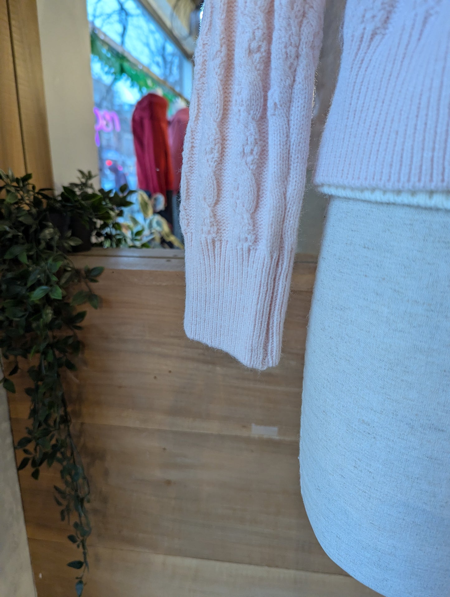 Cardigan with Removable Plaid Collar