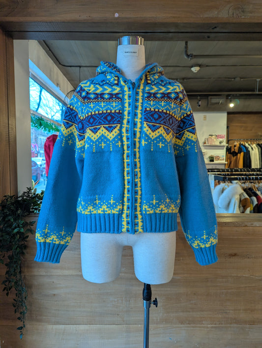 Hooded Fair Isle Zip Up