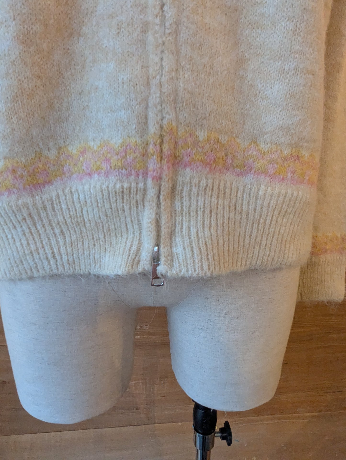 Pastel Colours Fair Isle Zip Up