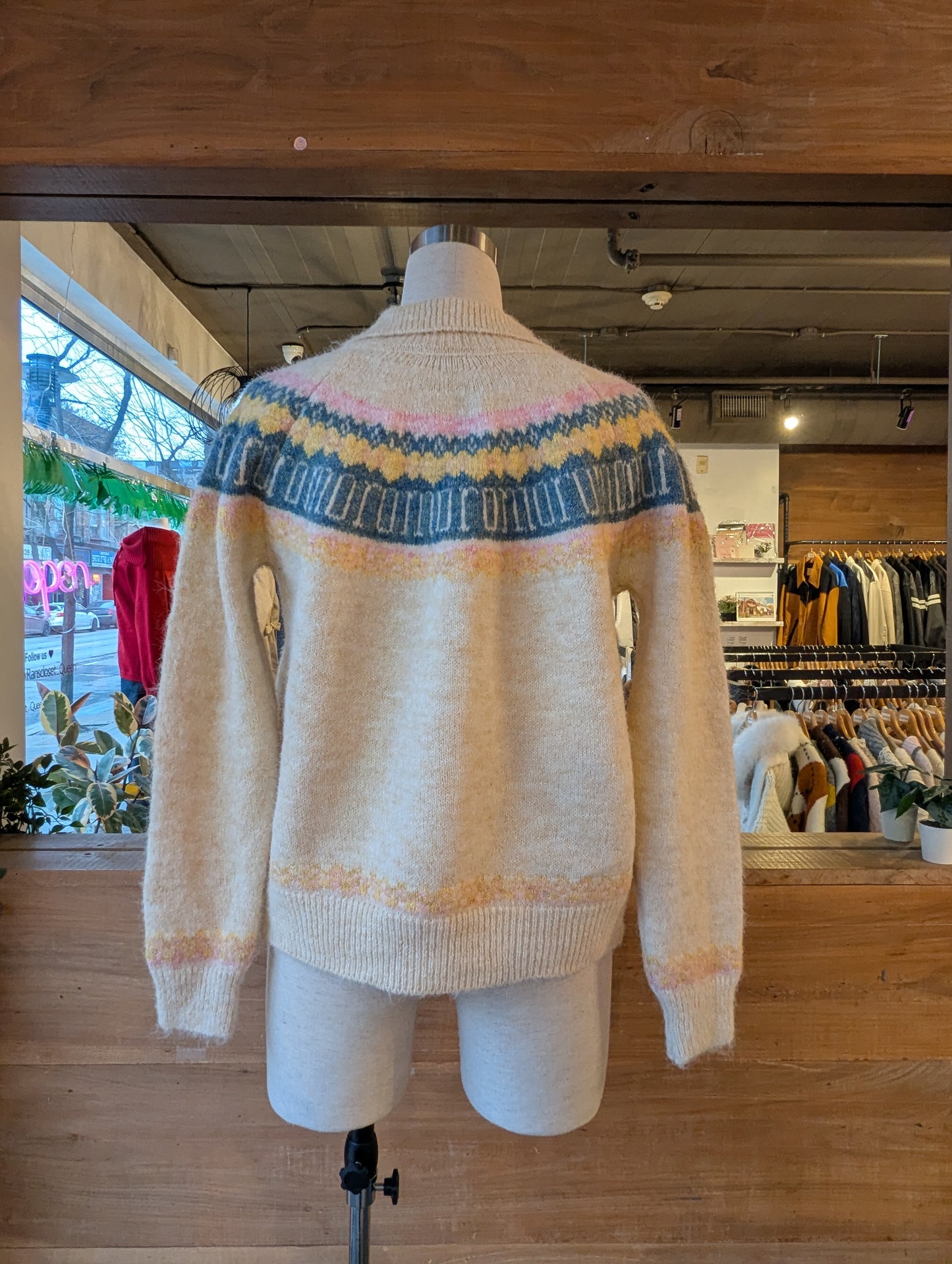 Pastel Colours Fair Isle Zip Up