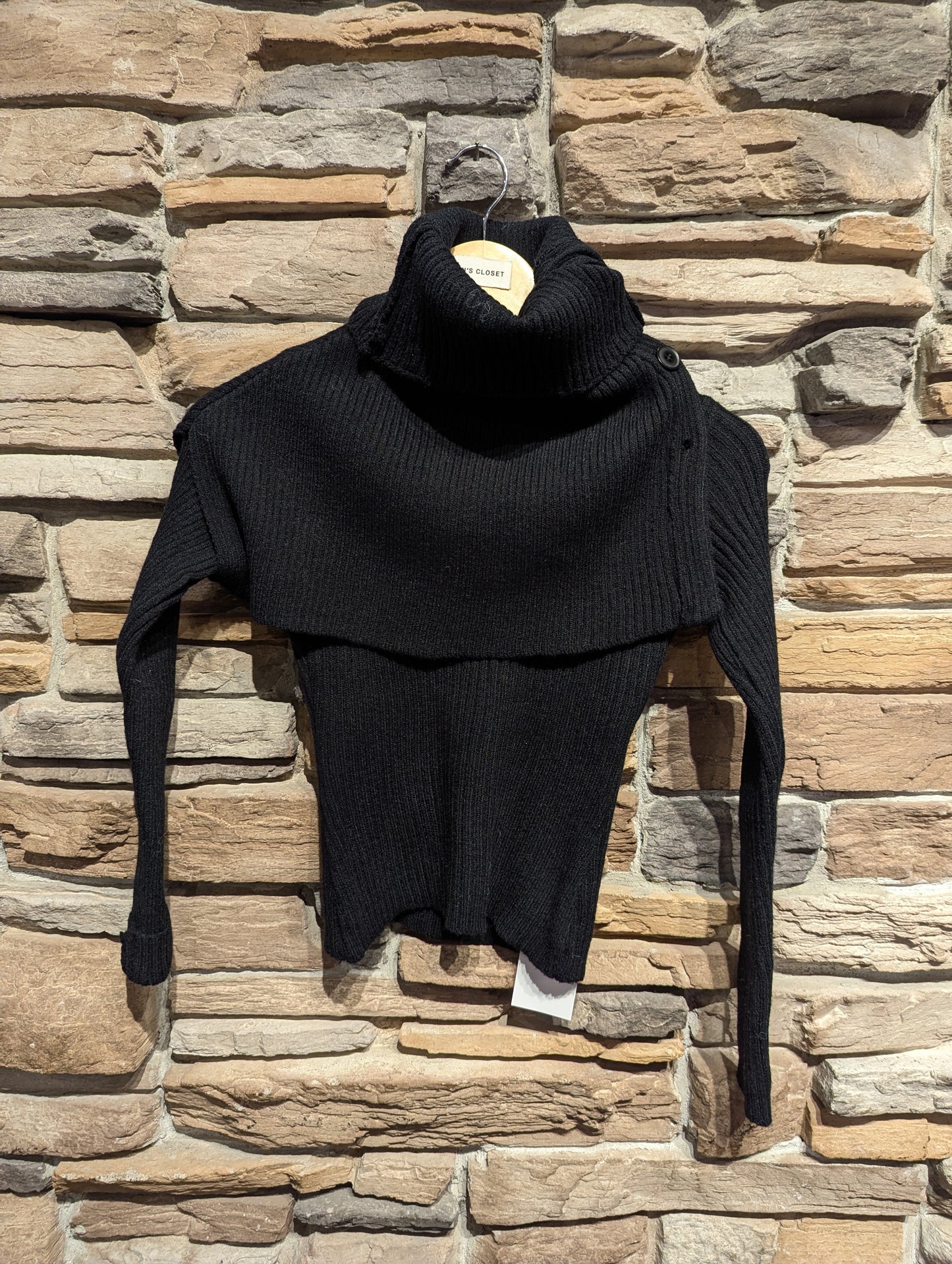 Button Shawl Overlay Sweater Set