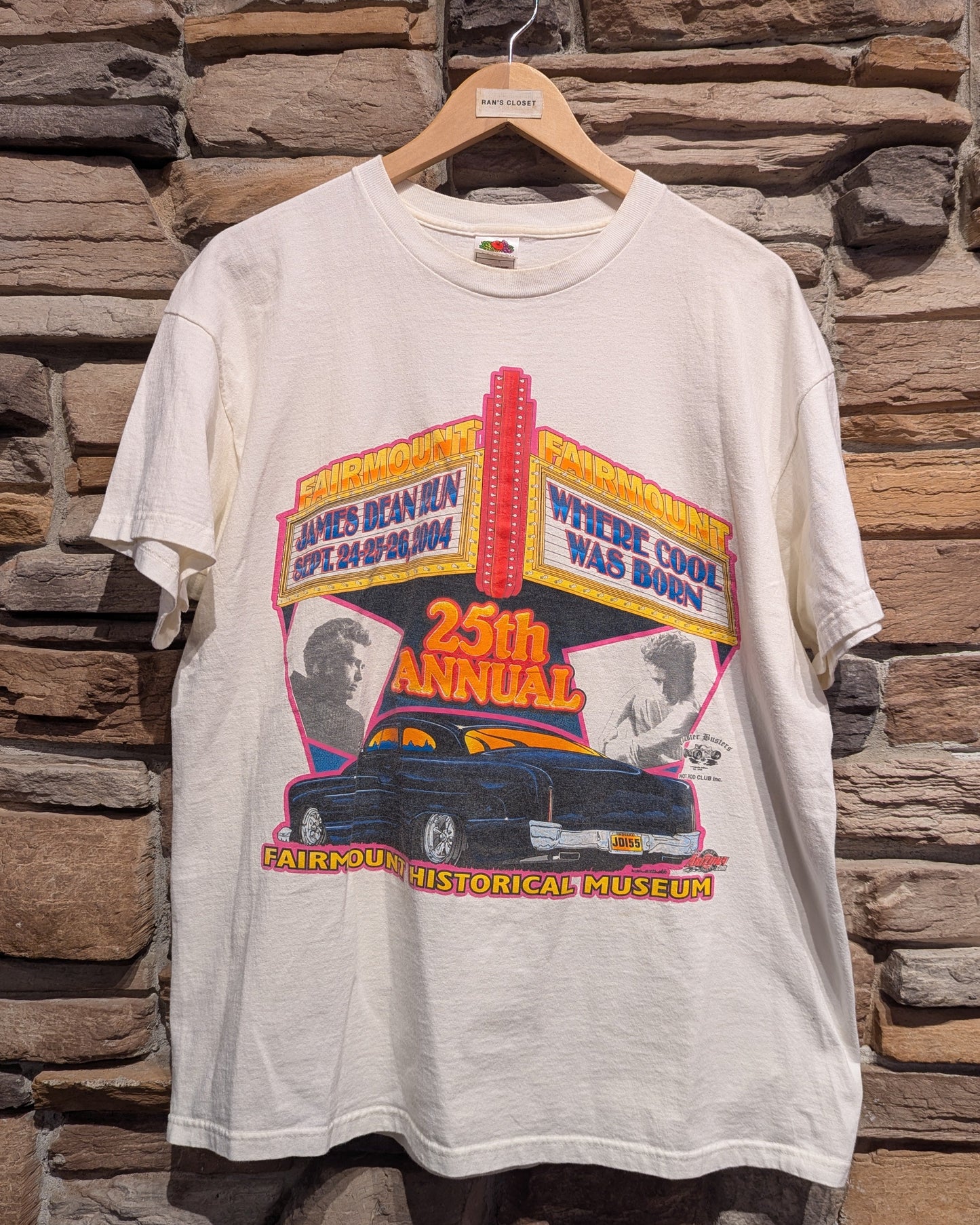 Vintage 2004 Fairmount Historical Museum 25th Annual James Dean Run T-Shirt
