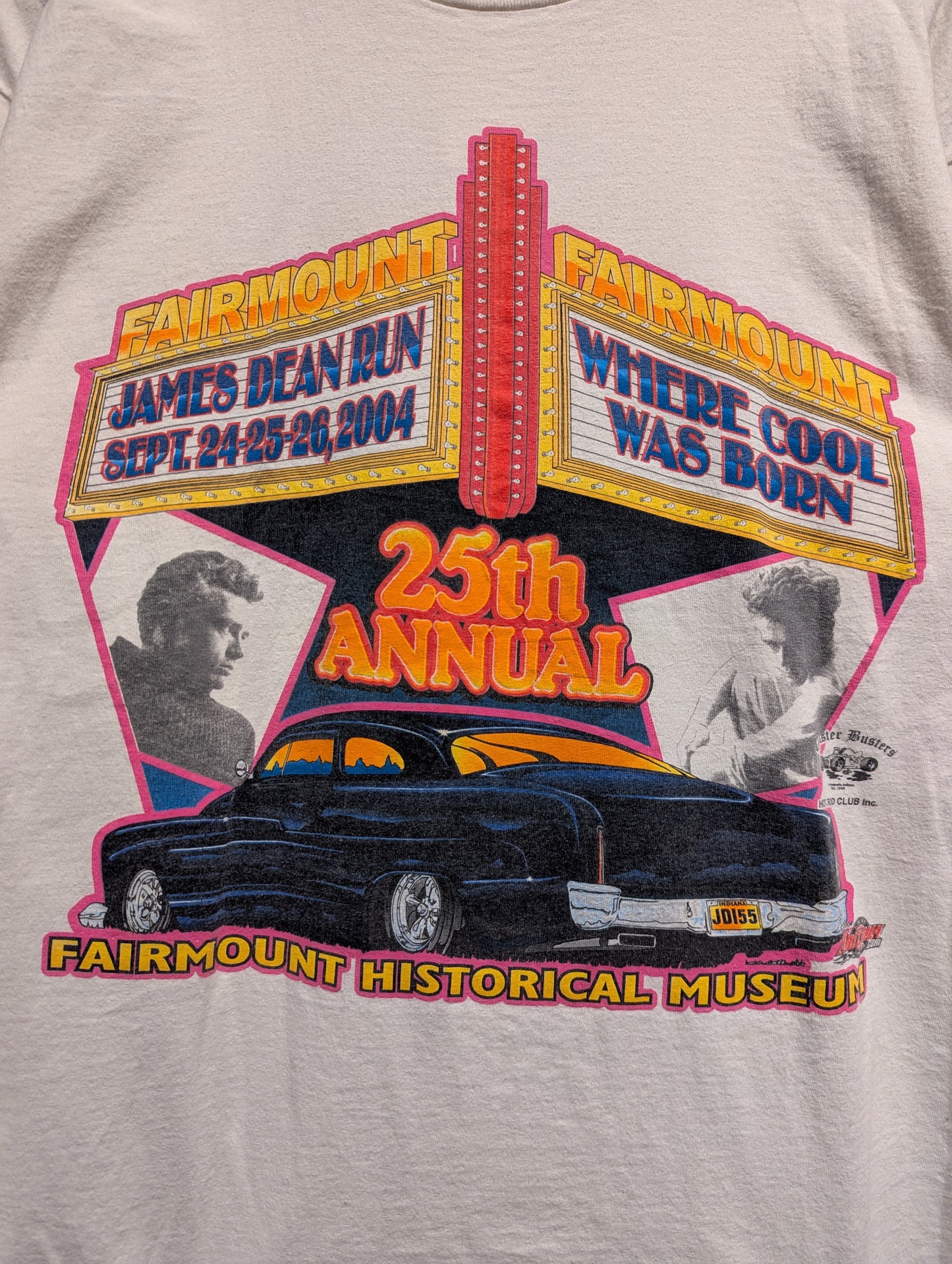 Vintage 2004 Fairmount Historical Museum 25th Annual James Dean Run T-Shirt
