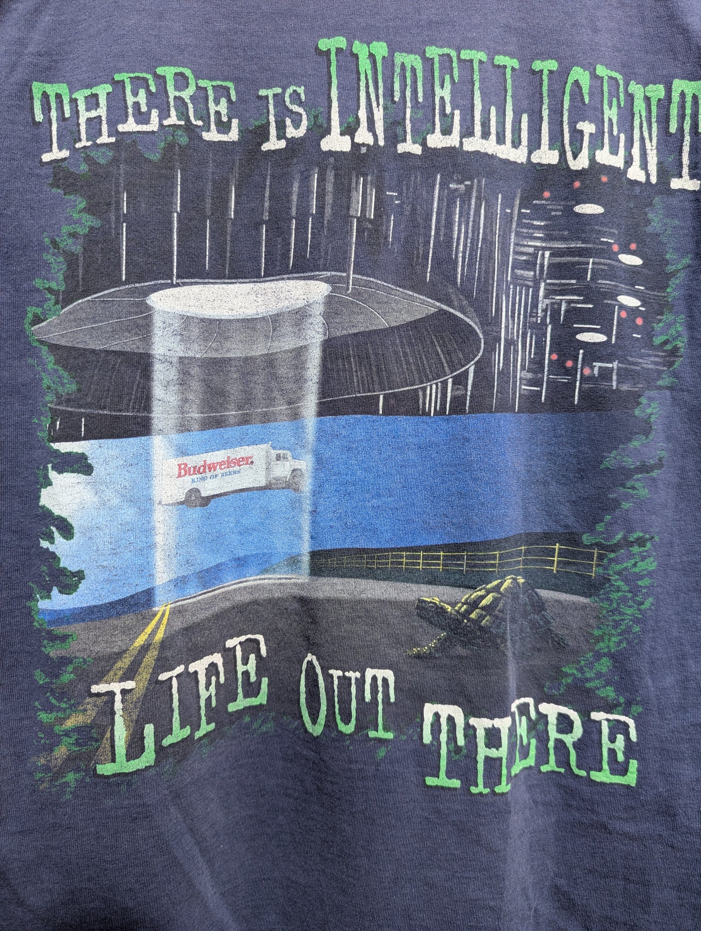Vintage Budweiser "There is Intelligent Life Out There" UFO T-Shirt