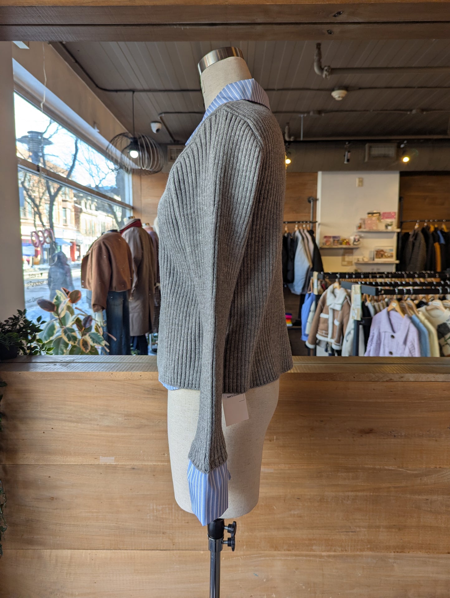 Cardigan with Attached Button Up