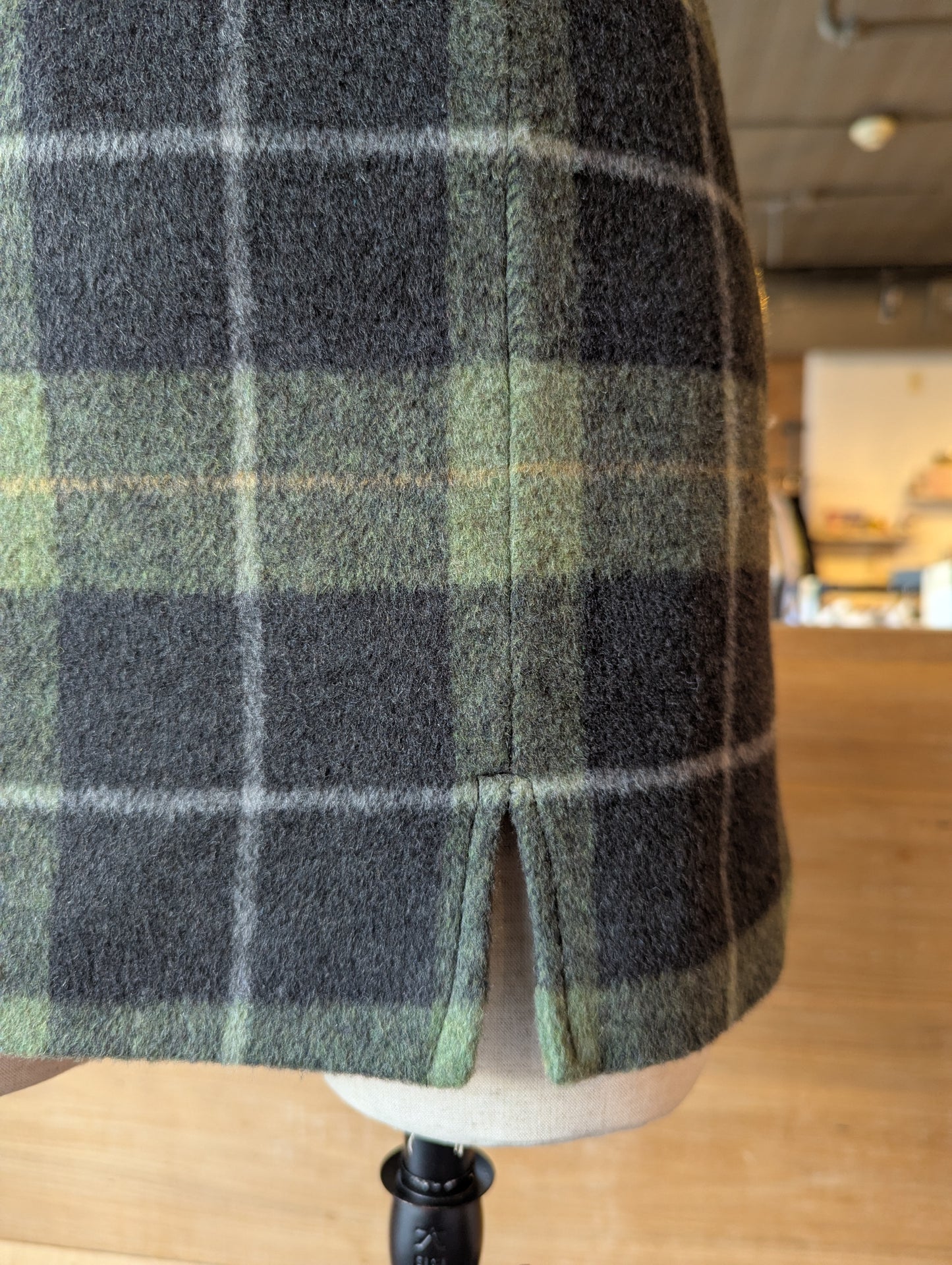 Plaid Mini Wool Blend Skirt