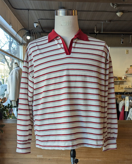 Color Block Collar Striped Polo