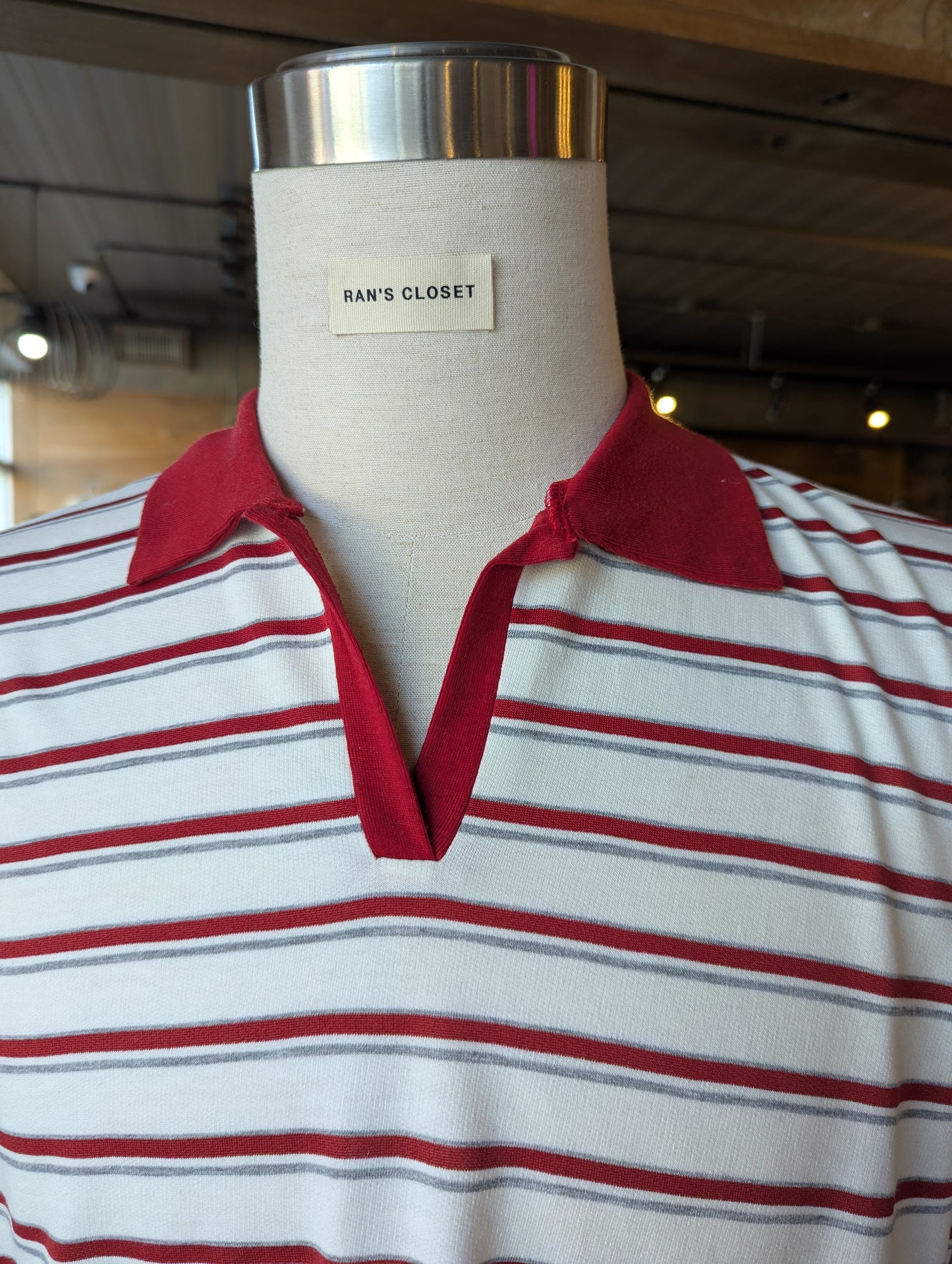 Color Block Collar Striped Polo
