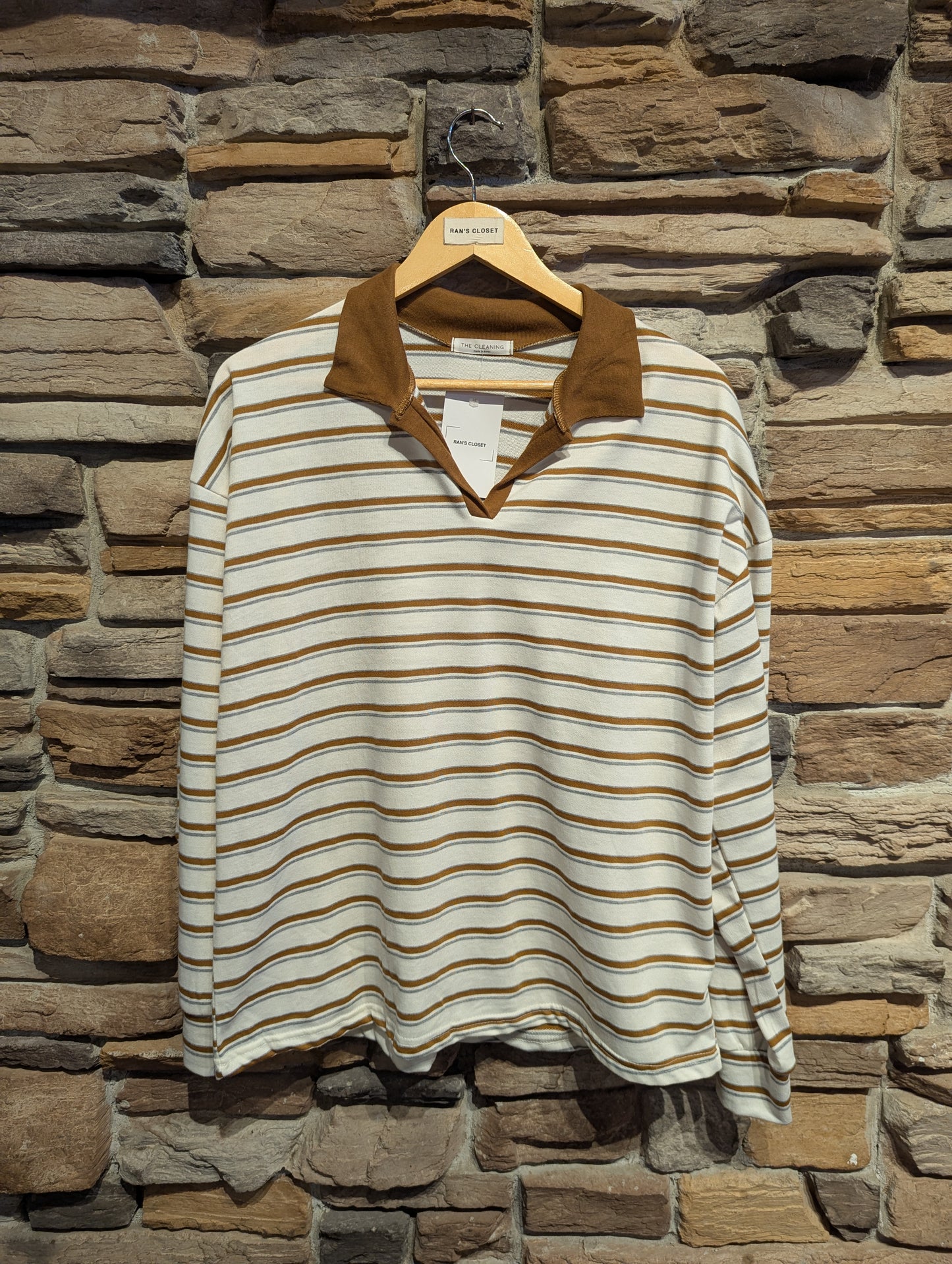Color Block Collar Striped Polo