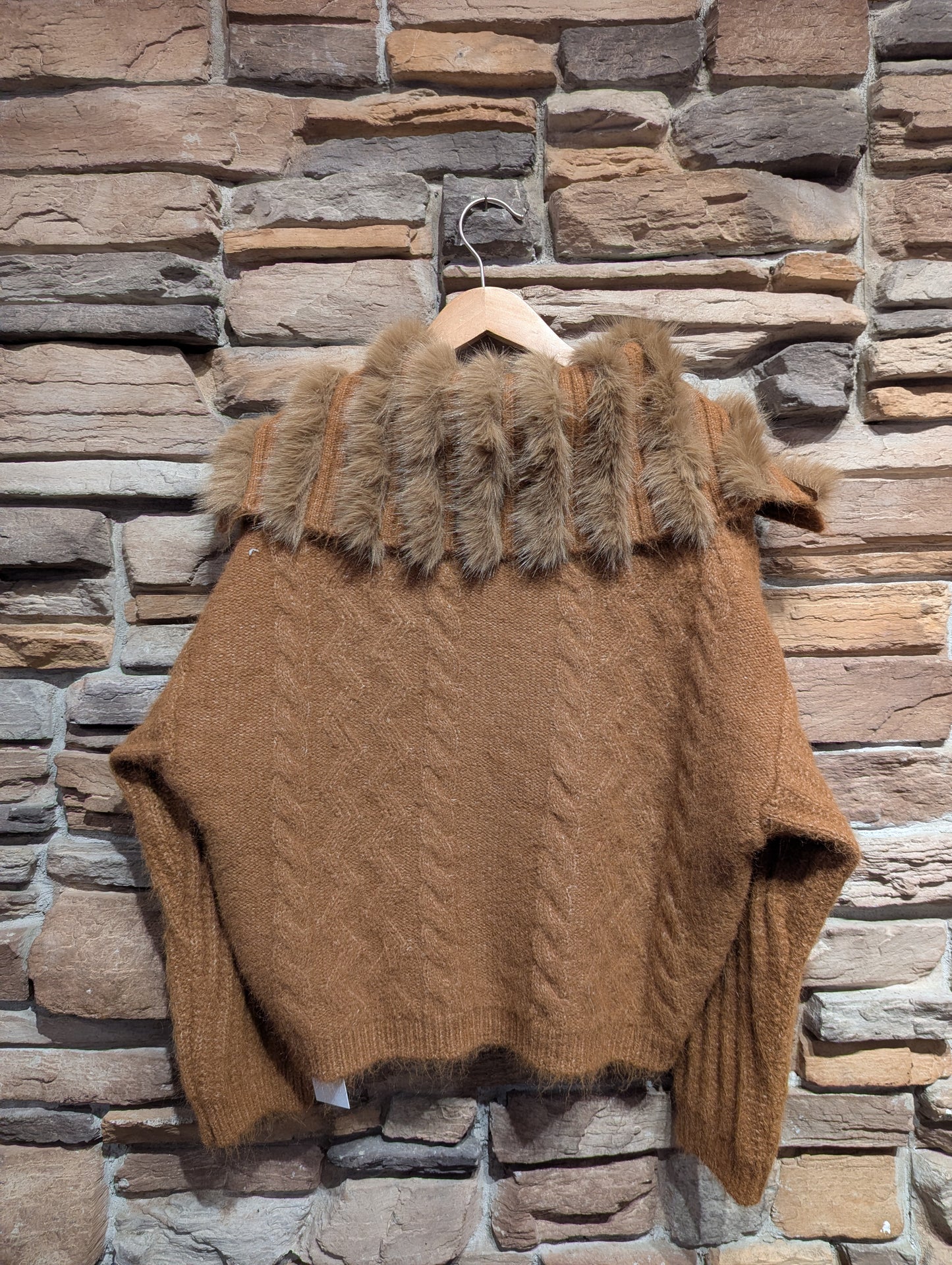 Faux Fur Shawl Cardigan