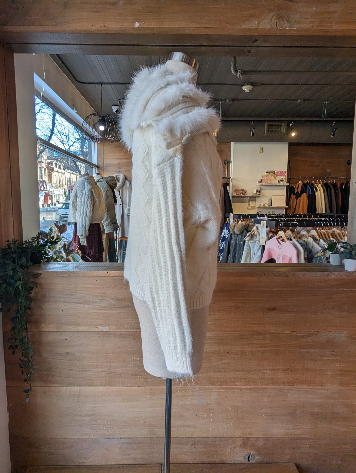 Faux Fur Shawl Cardigan