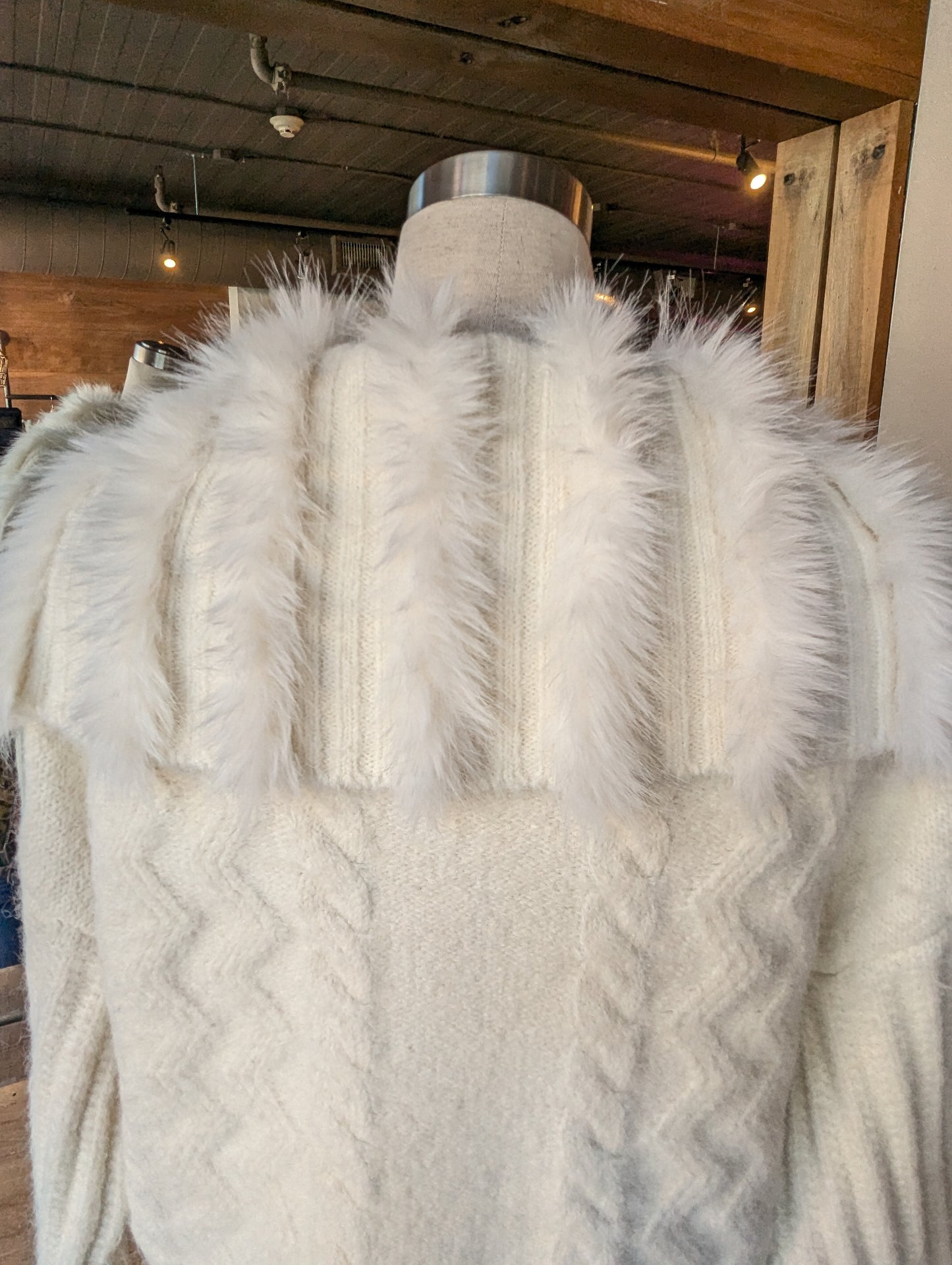 Faux Fur Shawl Cardigan