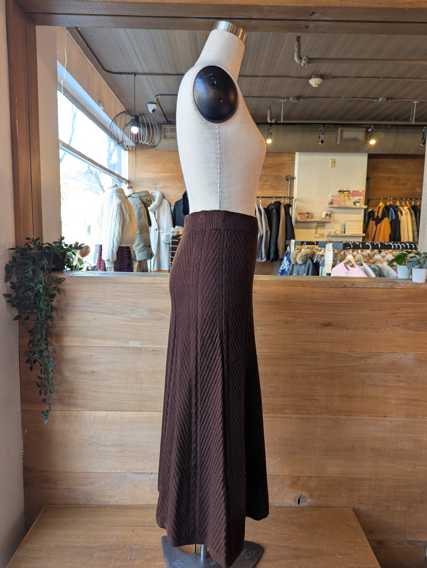 Herringbone Knit Maxi Skirt