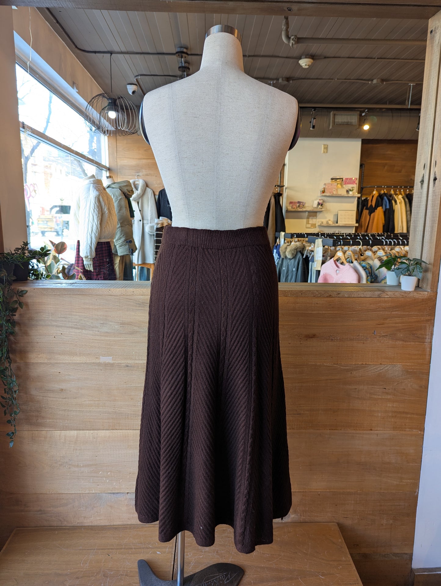 Herringbone Knit Maxi Skirt