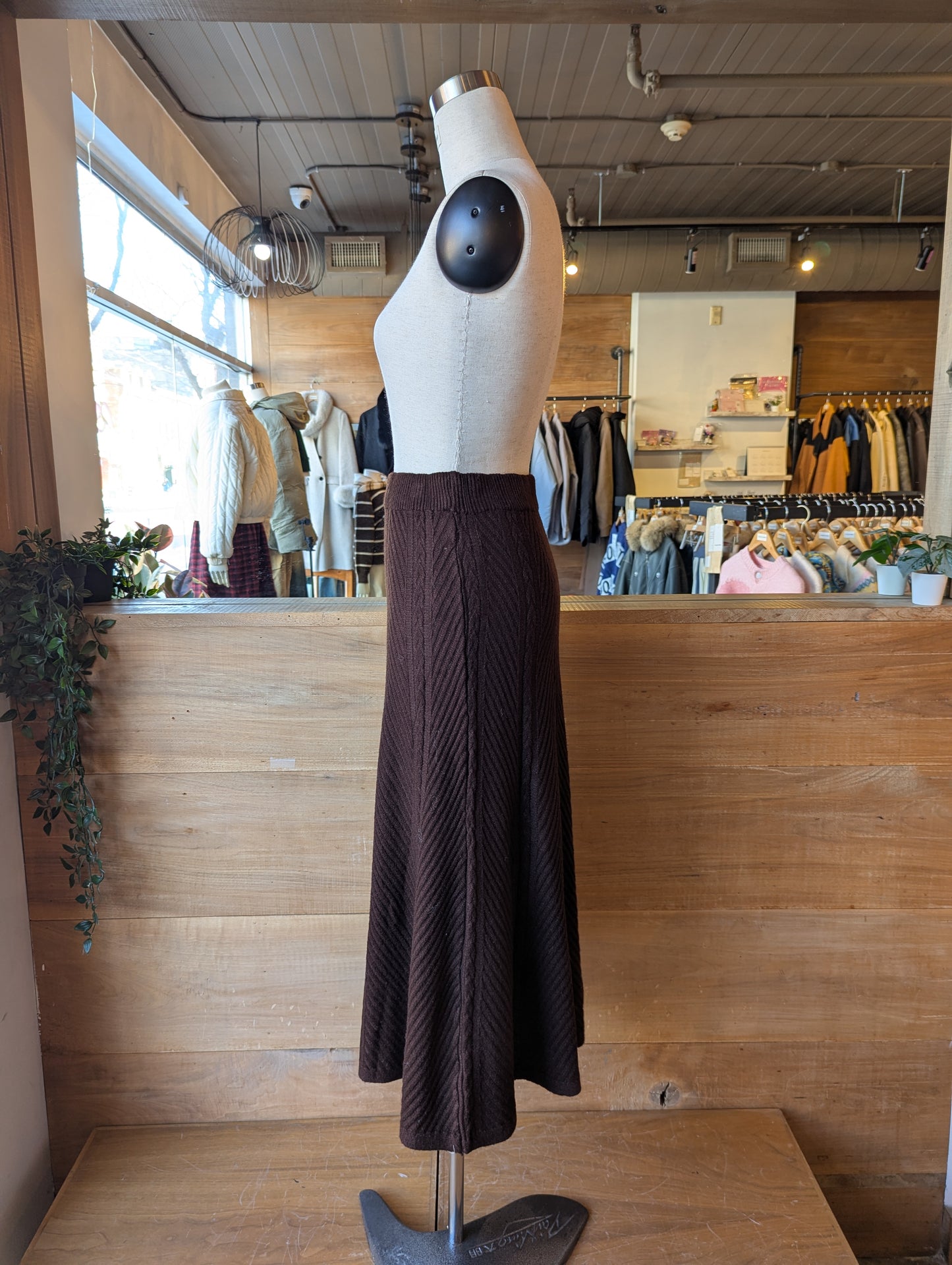 Herringbone Knit Maxi Skirt