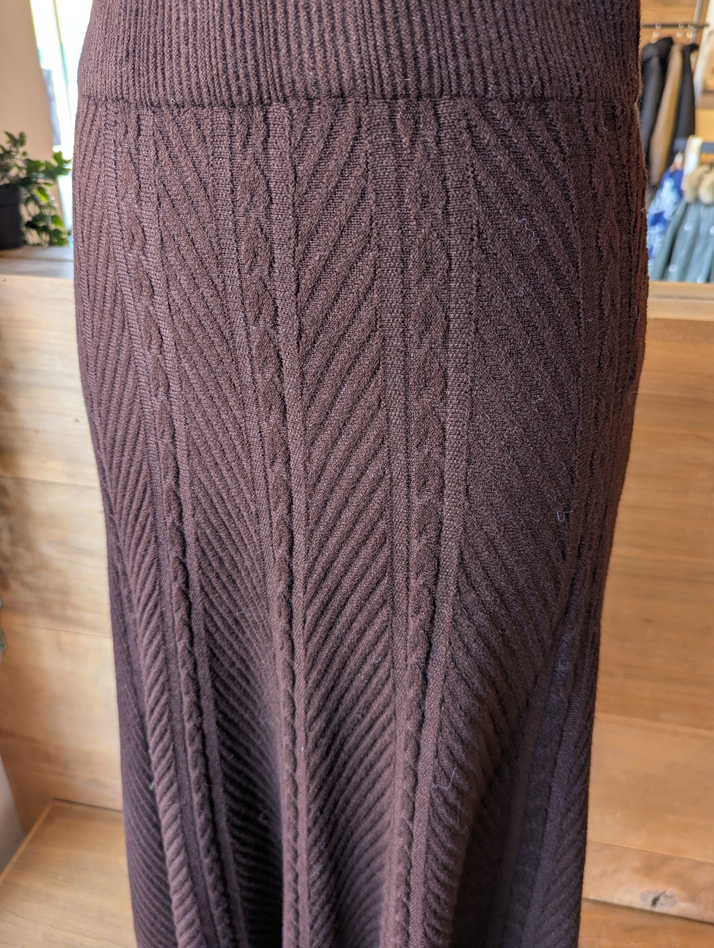 Herringbone Knit Maxi Skirt