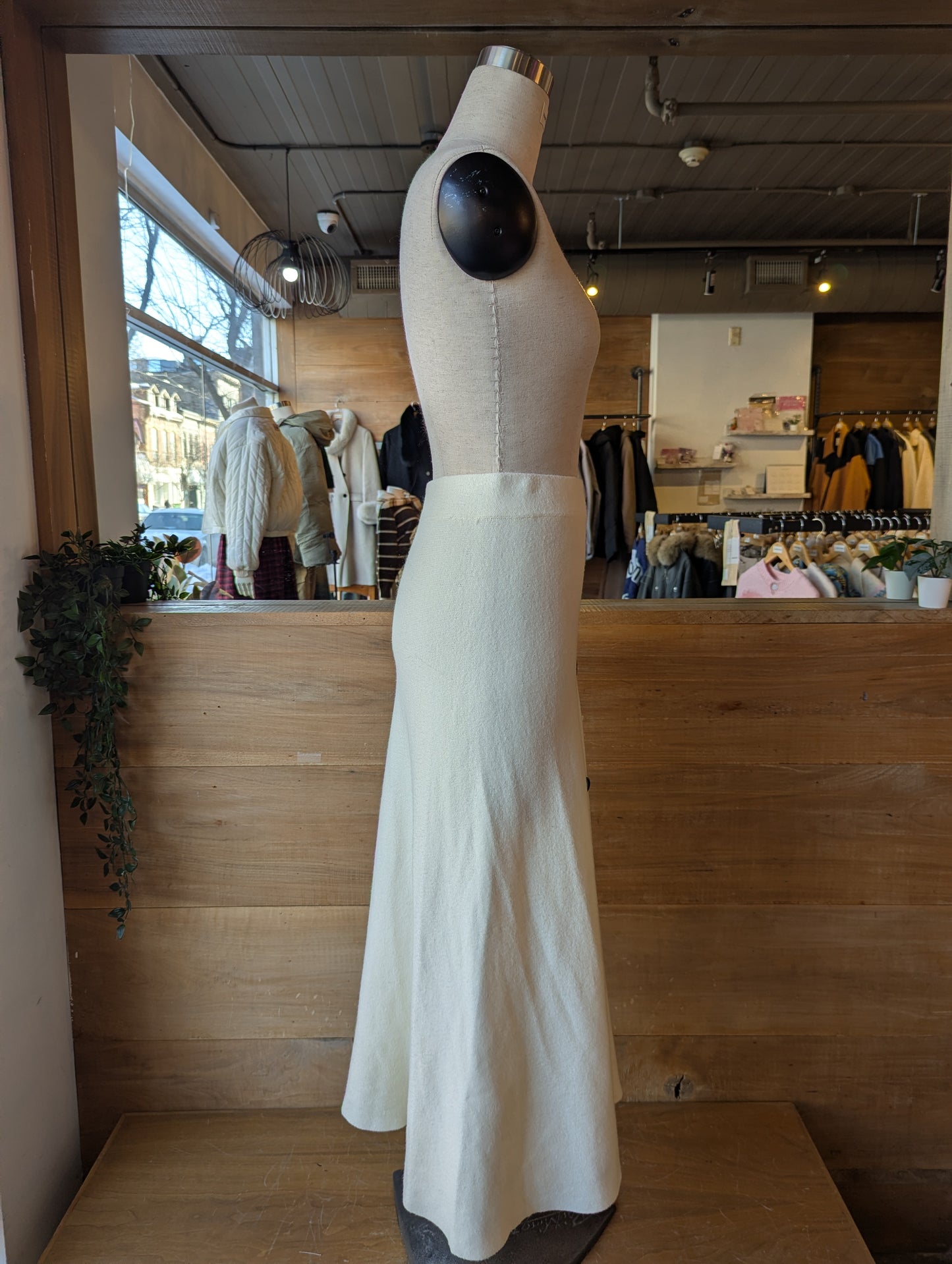 Faux Button Knit Maxi Skirt