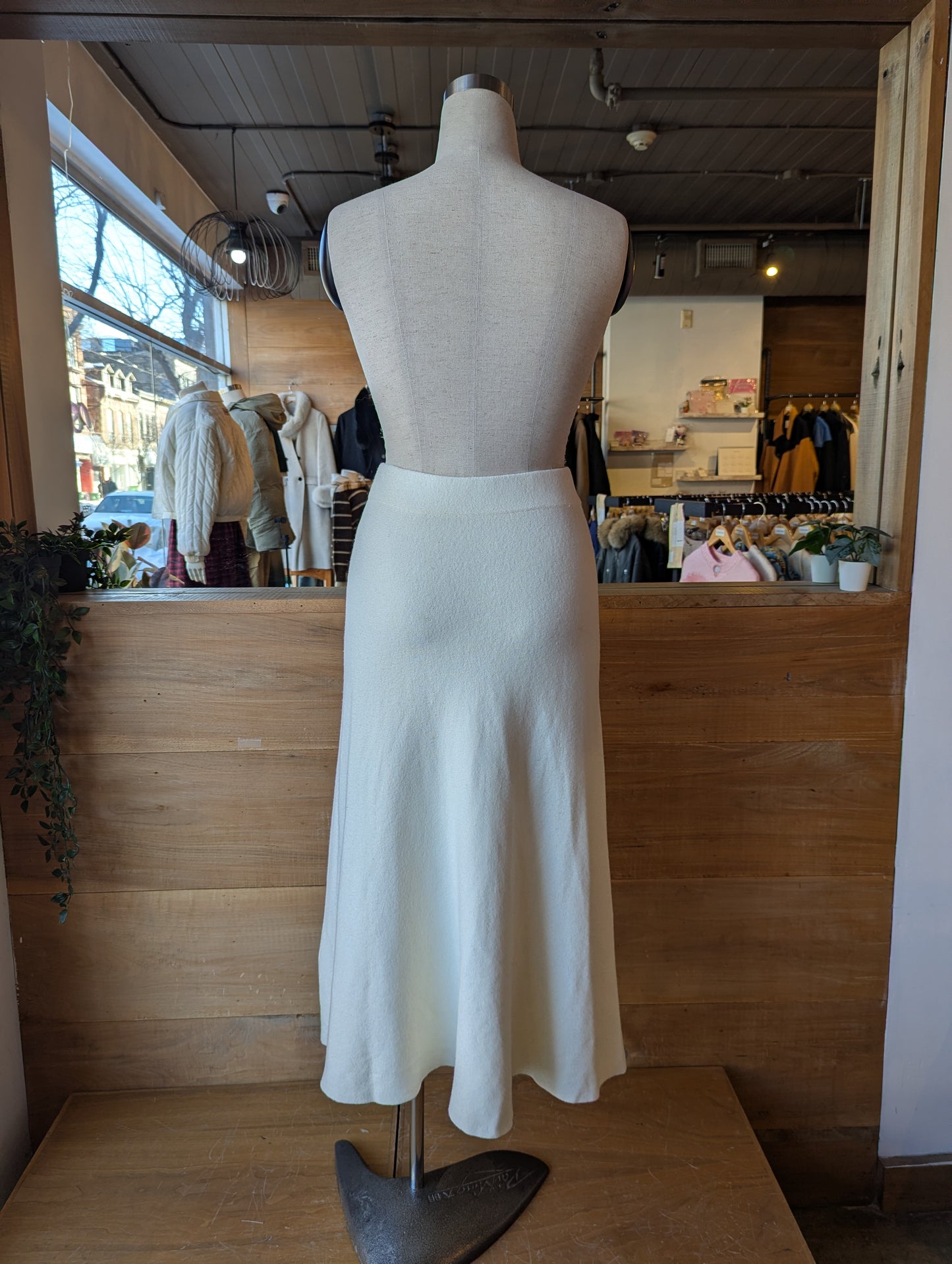 Faux Button Knit Maxi Skirt
